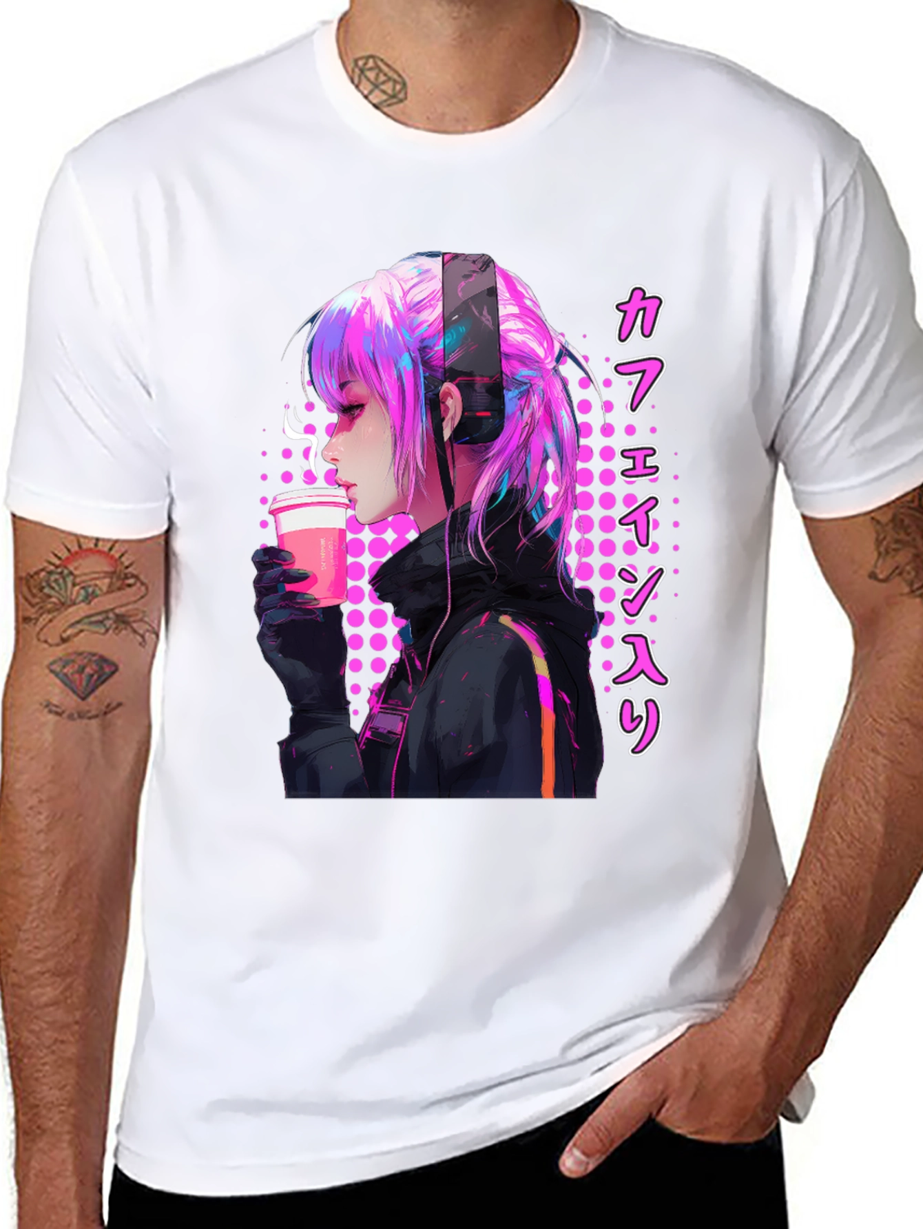 Anime Girl Caffeine T-Shirt - 8