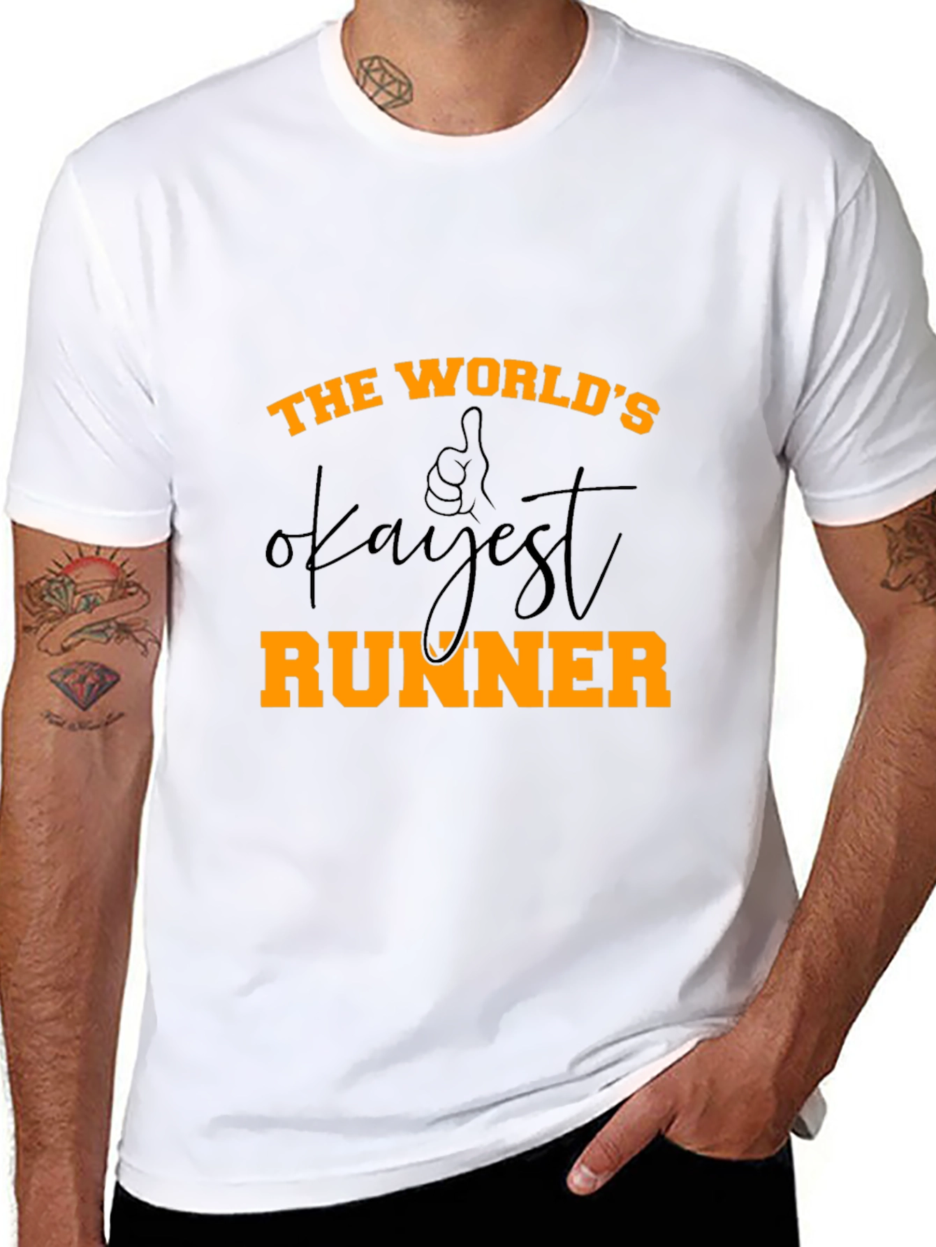 Black World's Okayest Runner - Novelty Graphic T-Shirt view 8