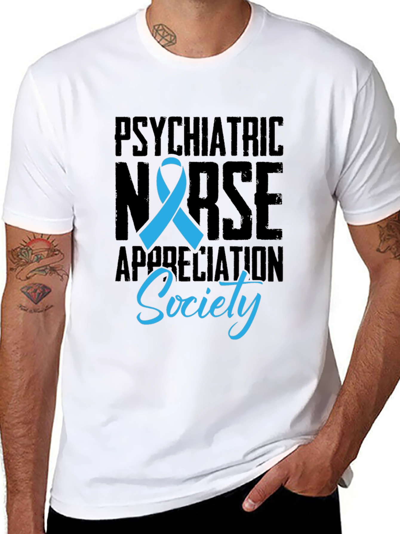 Black Psychiatric Nurse Appreciation Society T-Shirt view 8