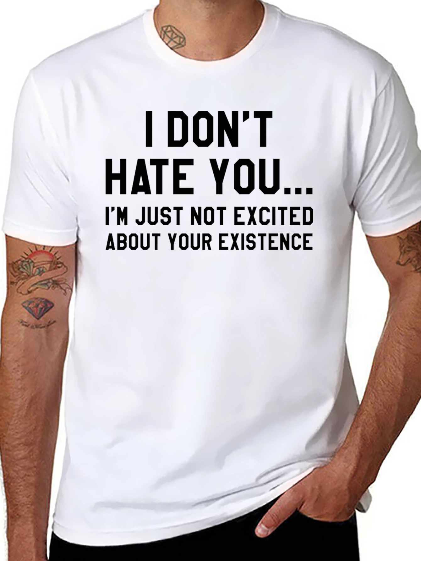 Black Sarcastic Graphic Tee - I Don't Hate You T-Shirt view 8