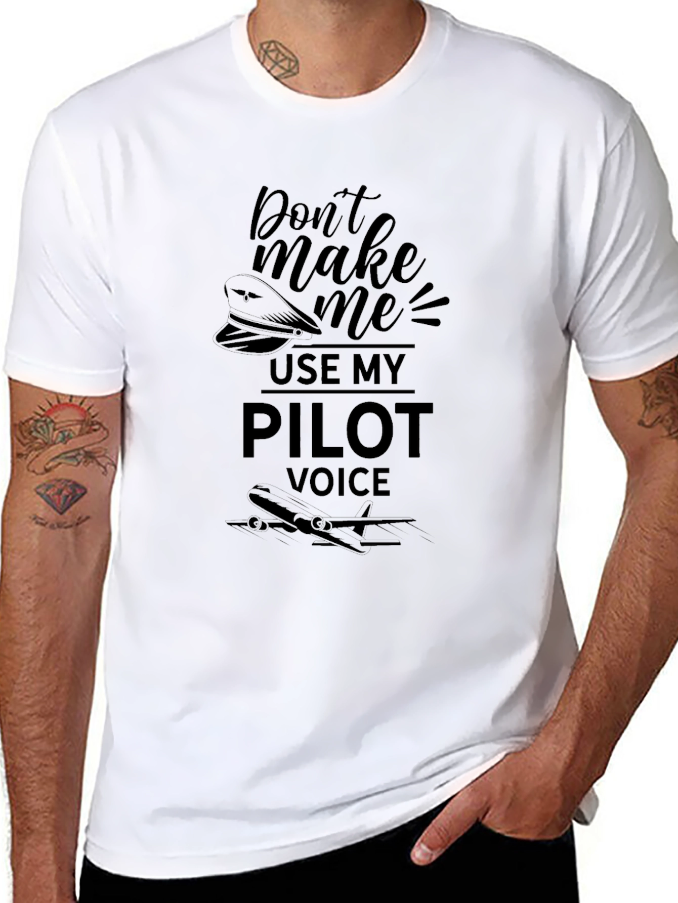 Black Pilot Voice T-Shirt - Funny Aviation Tee view 8