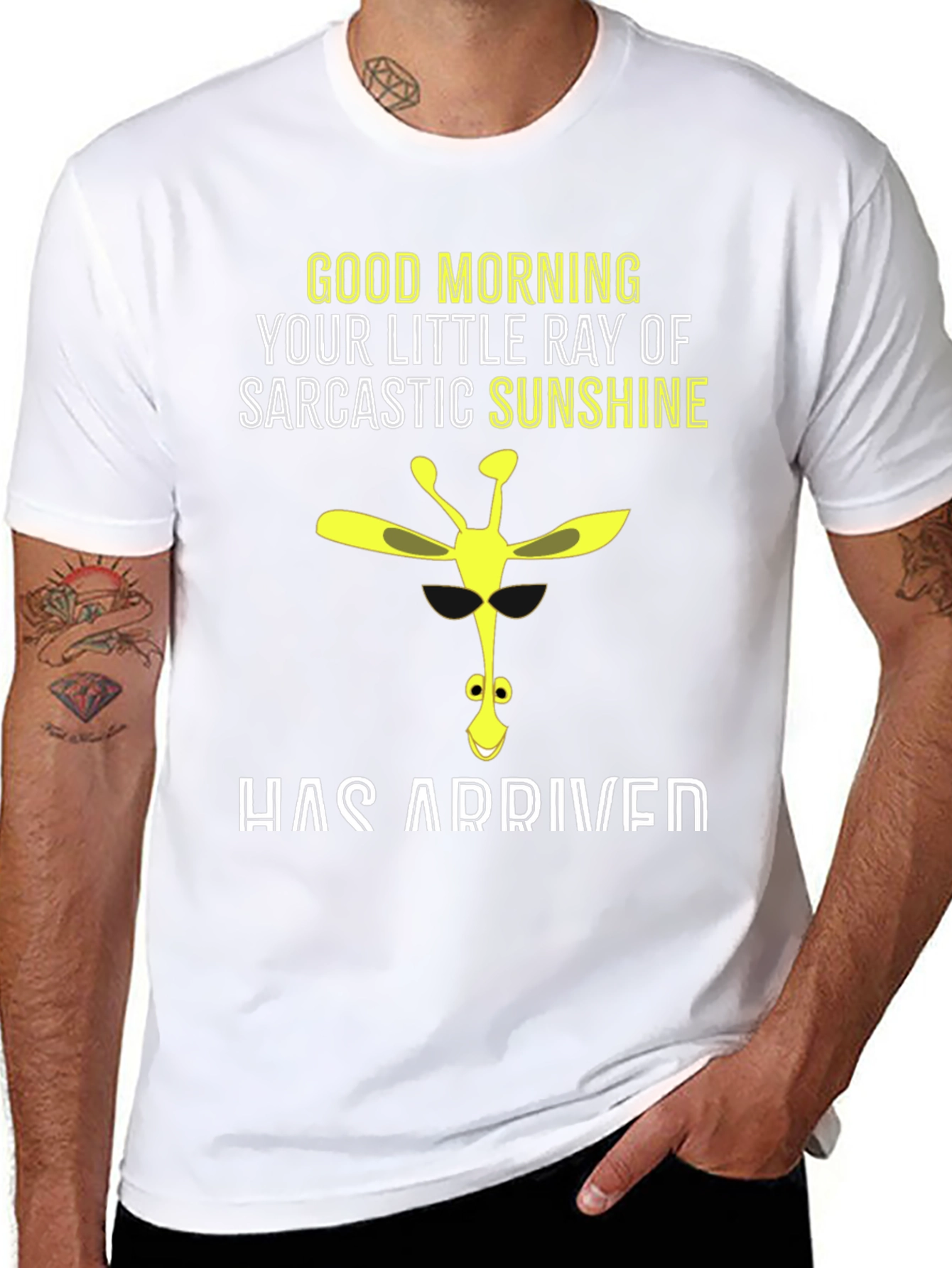 Black Sarcastic Sunshine Giraffe Graphic Tee view 8