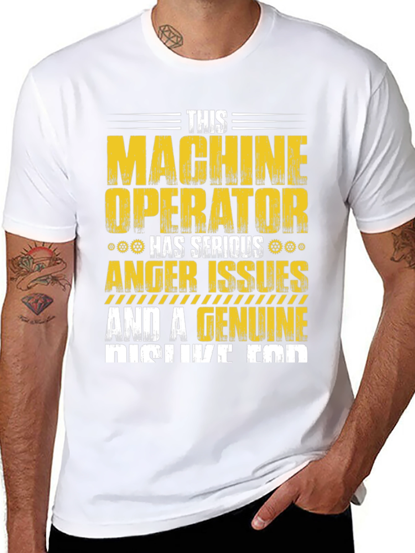 Black Machine Operator T-Shirt: Serious Anger Issues view 8