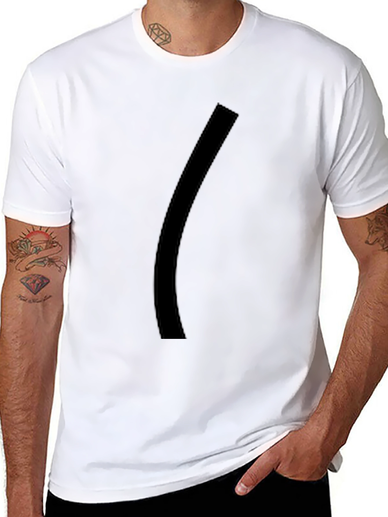 Black Mens Black Graphic Tee - Minimalist Style view 8