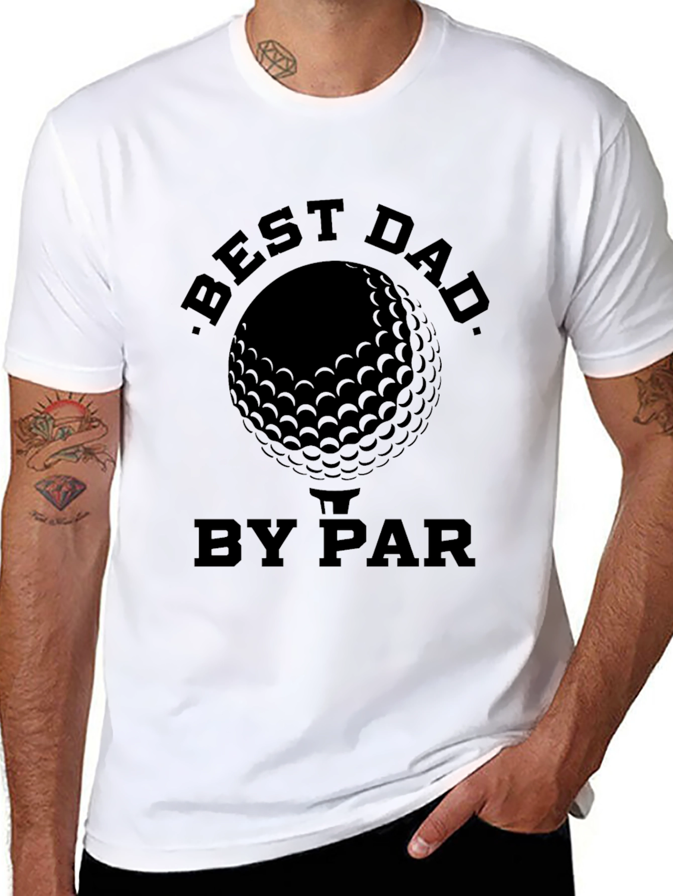 Black Best Dad By Par Golf T-Shirt view 8