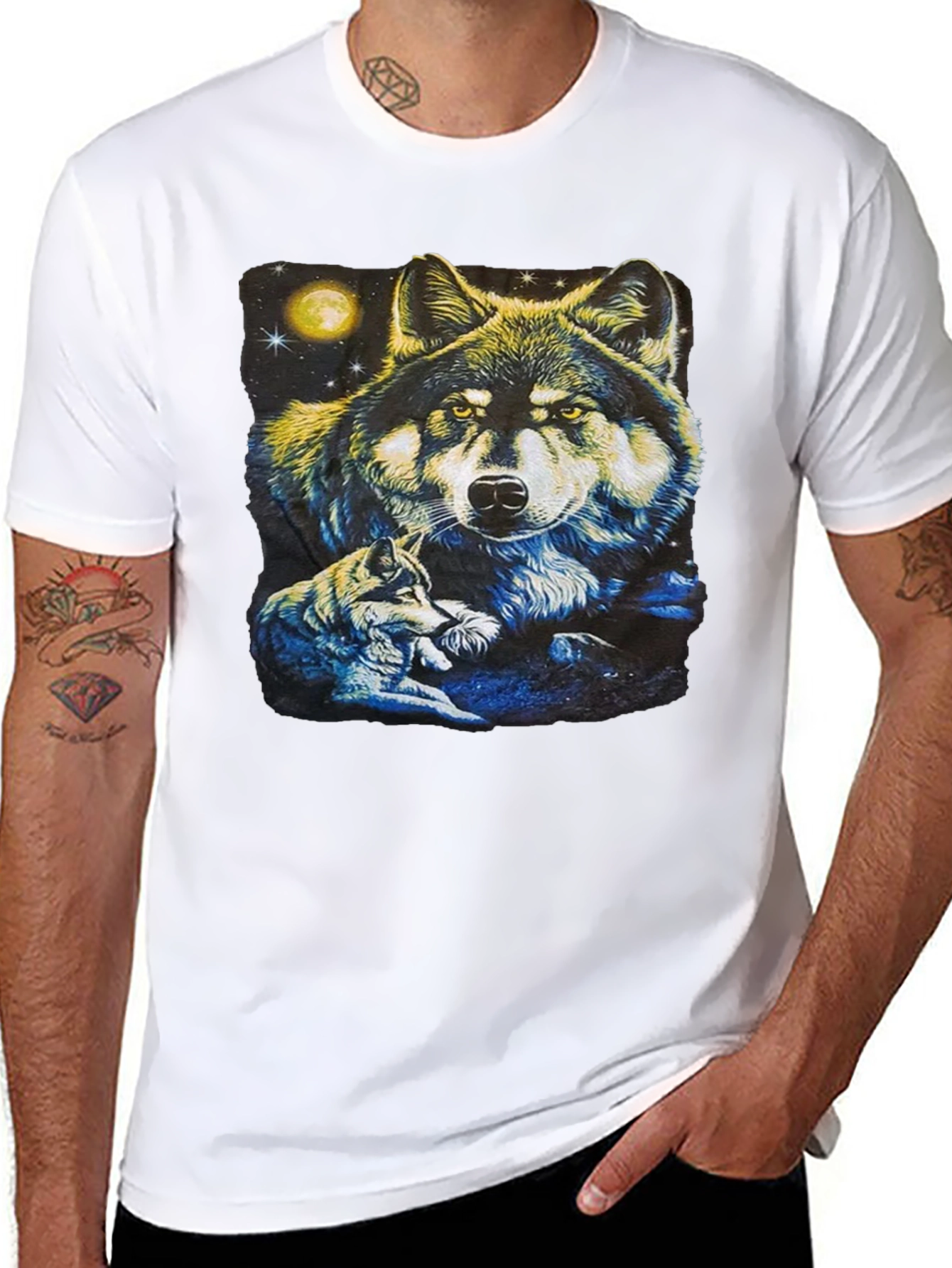 Black Wolf Pack Graphic T-Shirt - Black view 8