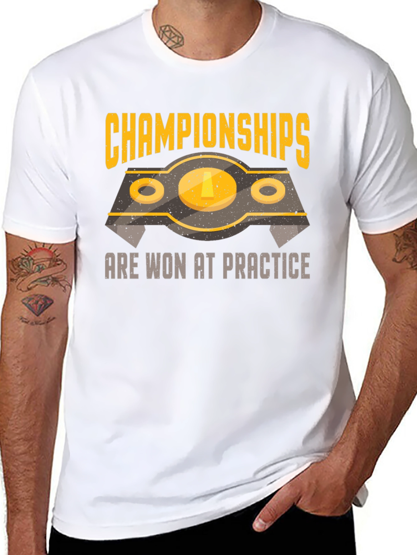 Black Championships Won At Practice Graphic Tee view 8