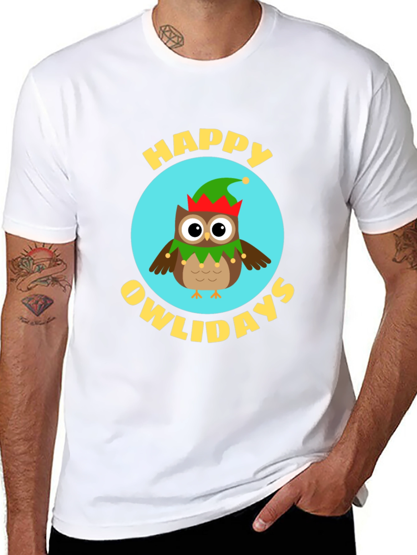 Black Happy Owlidays T-Shirt view 8