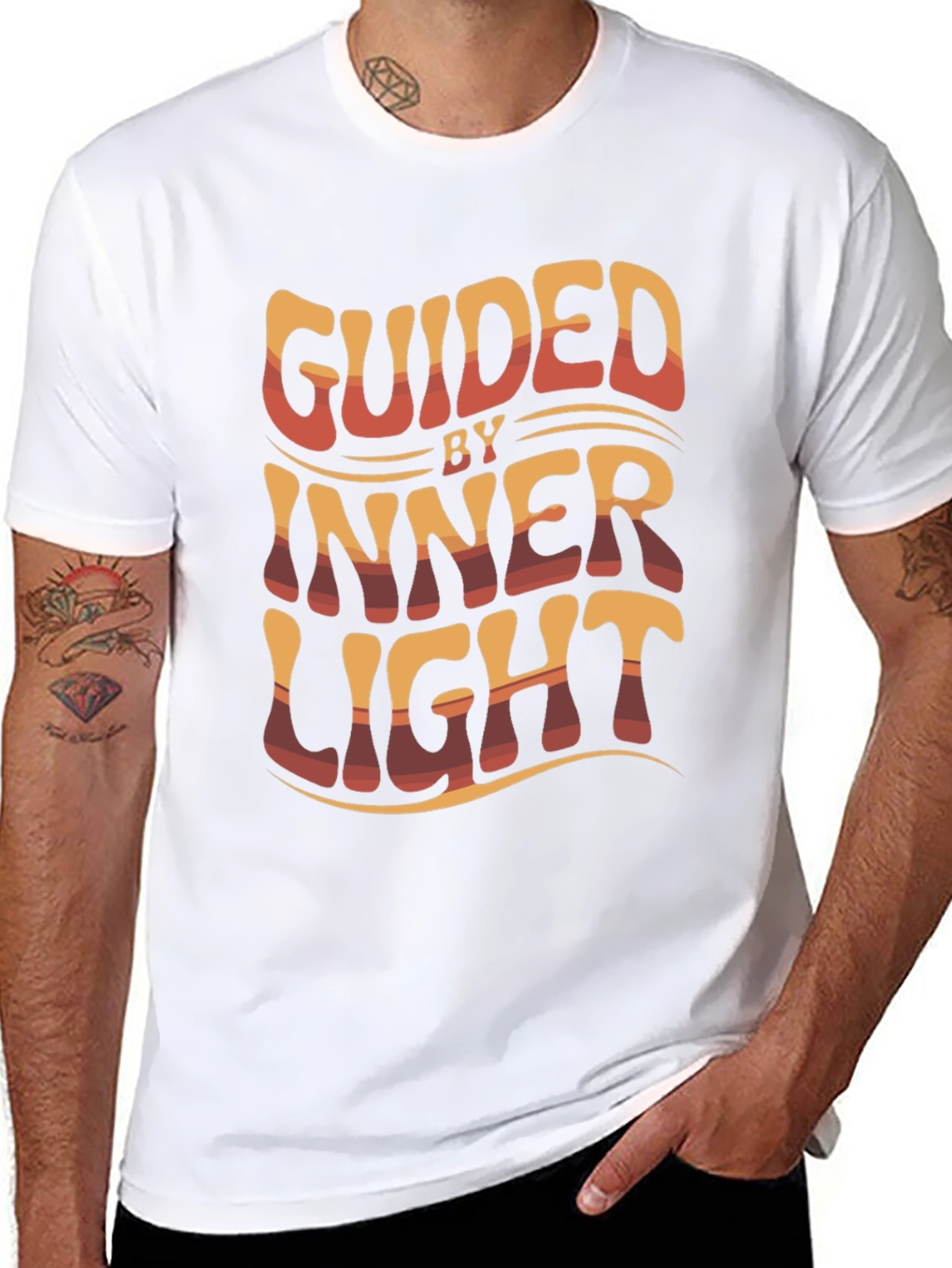 Black Guided By Inner Light Graphic Tee view 8