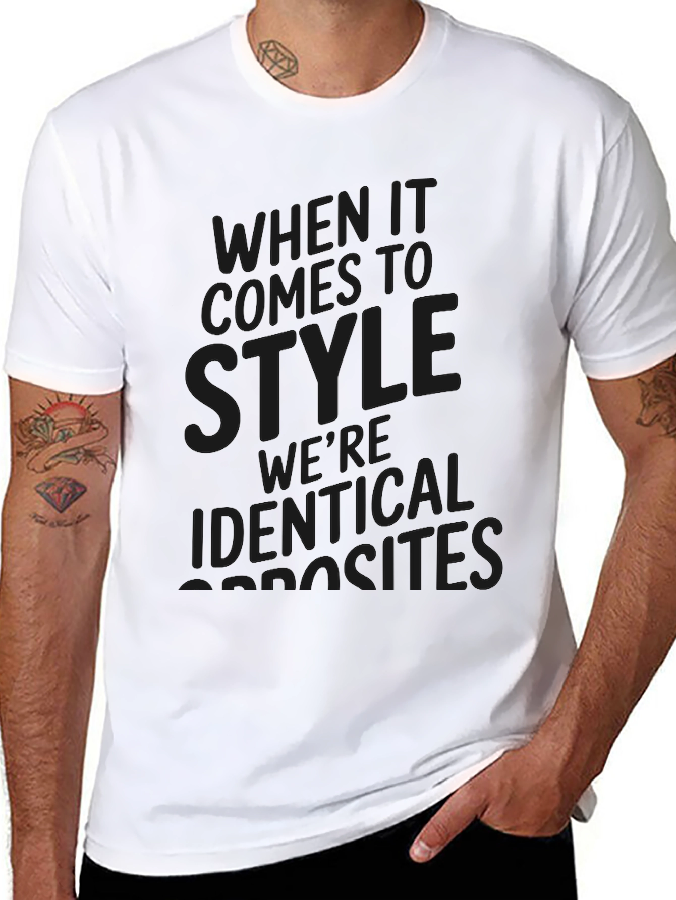 Black Identical Opposites Style T-Shirt - Black view 8