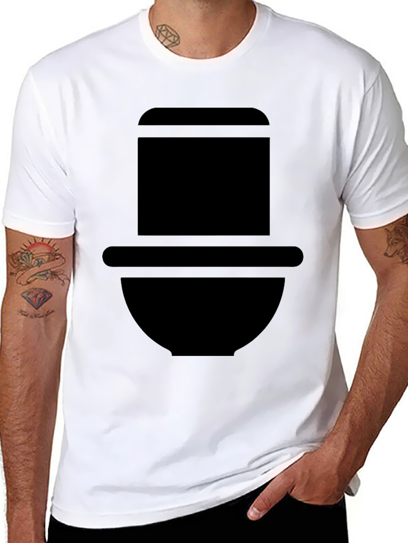 Black Minimalist Diver Helmet Graphic Tee - Black view 8