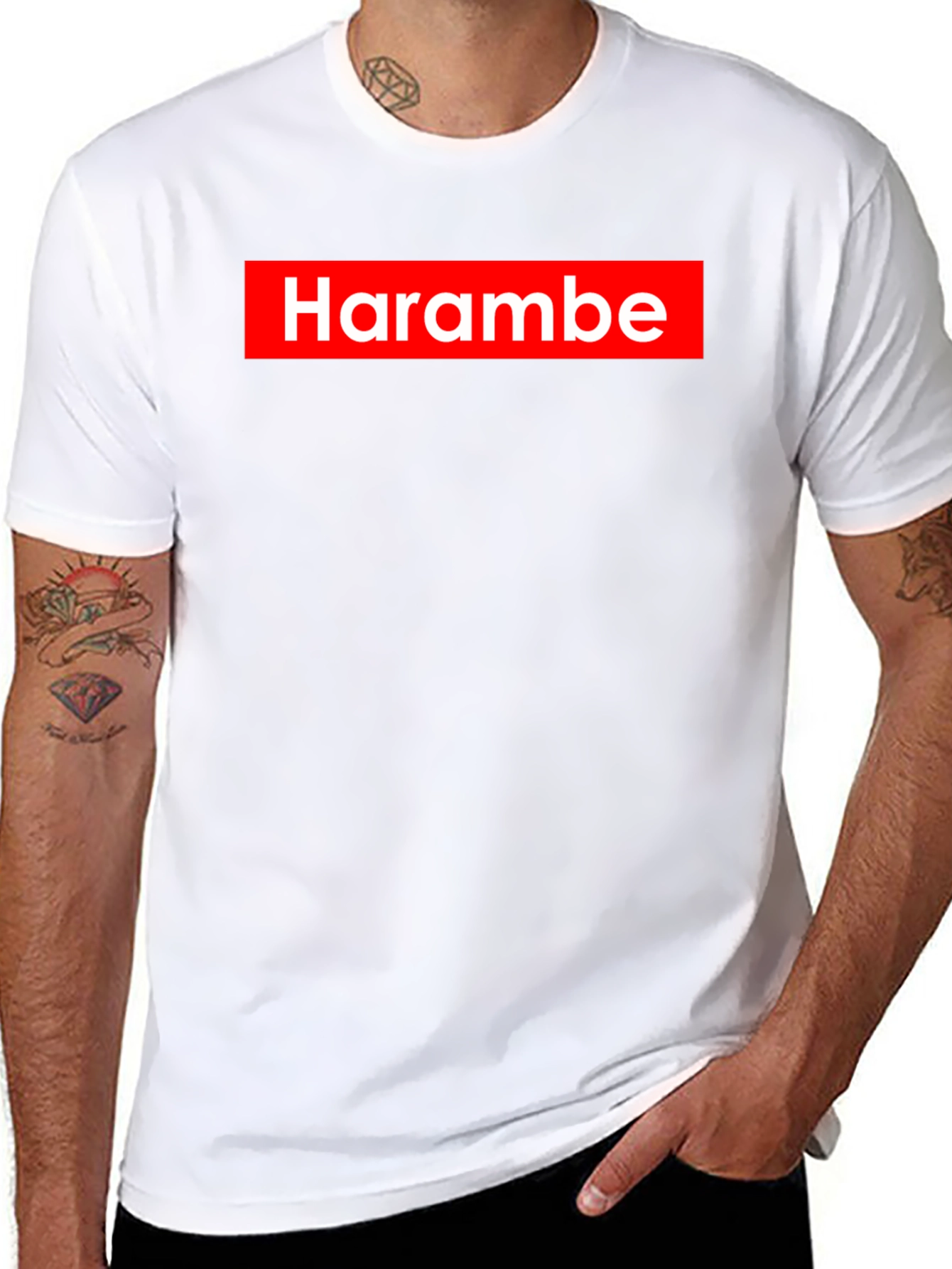 Black Harambe Graphic Print T-Shirt - Supreme Style view 8
