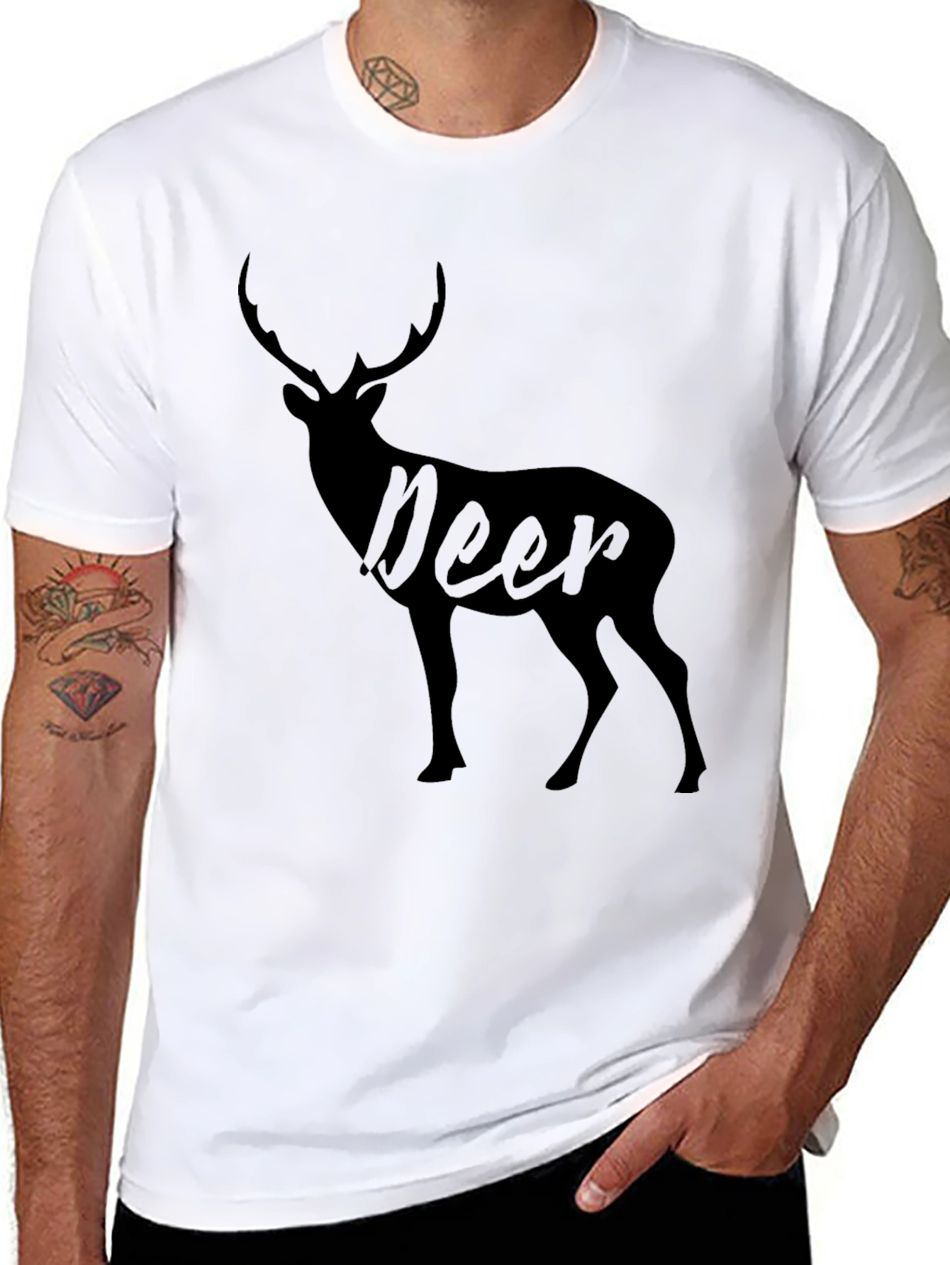 Black Black Deer Graphic Tee - Men's Short Sleeve Shirt view 8