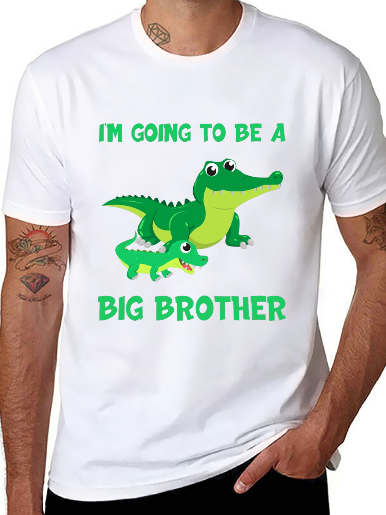 Black I'm Going to Be a Big Brother Gator T-Shirt view 8