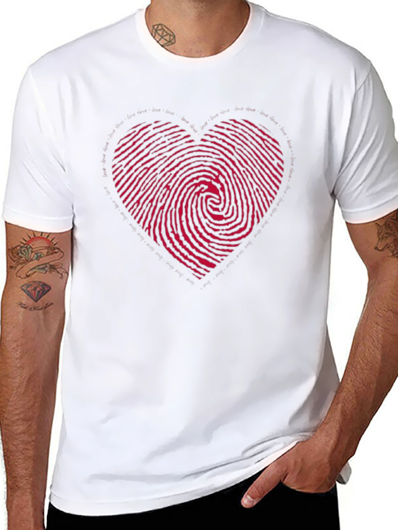 Black Heart Fingerprint Graphic Tee view 8