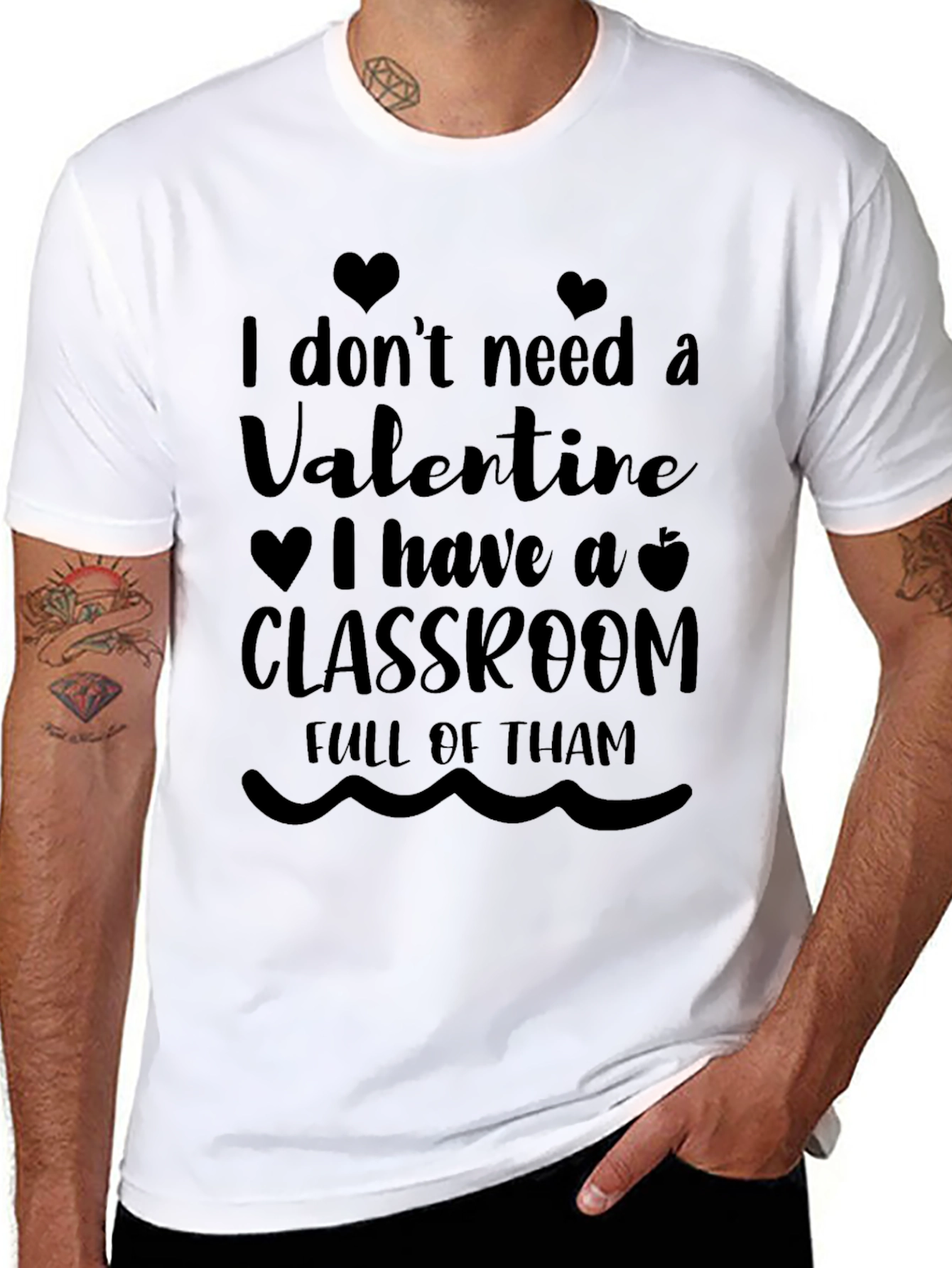 Black Teacher Valentine's Day T-Shirt view 8