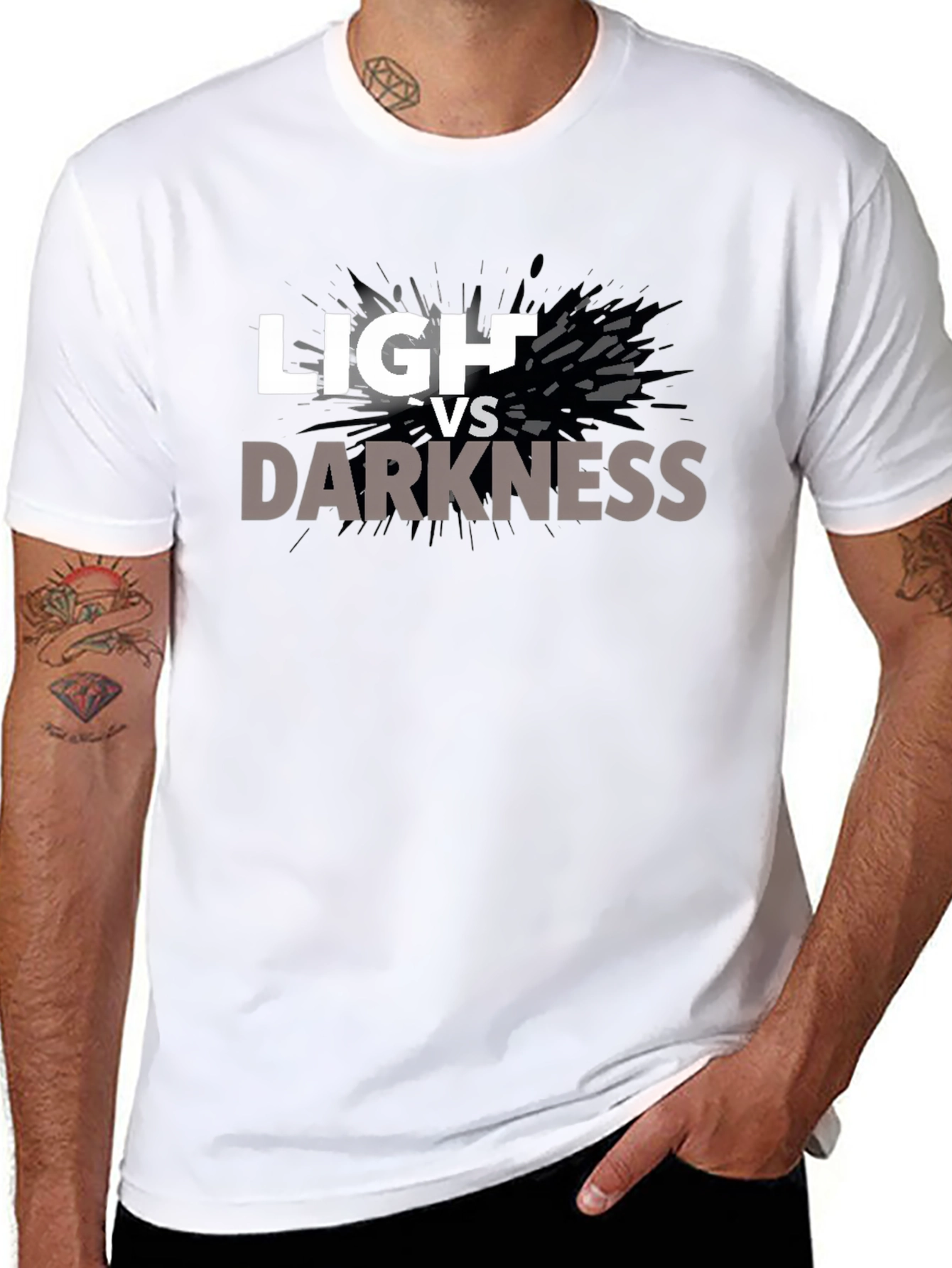 Black Light vs. Darkness Graphic T-Shirt view 8