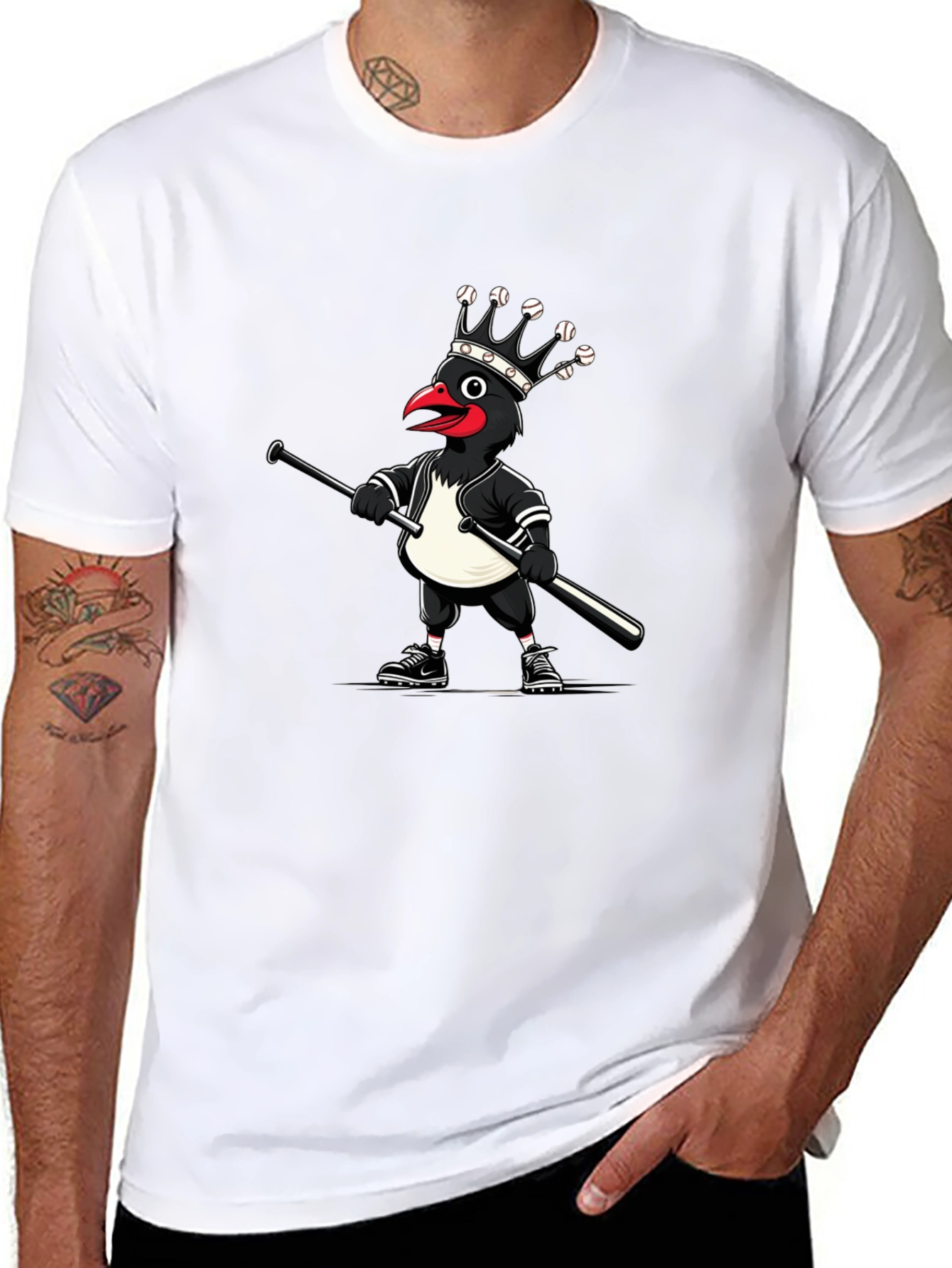 Black Baseball Crow T-Shirt view 8