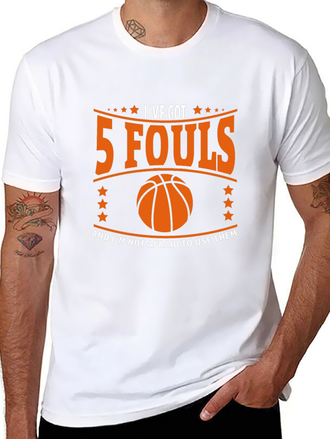 Black Funny Basketball T-Shirt - I've Got 5 Fouls! view 8