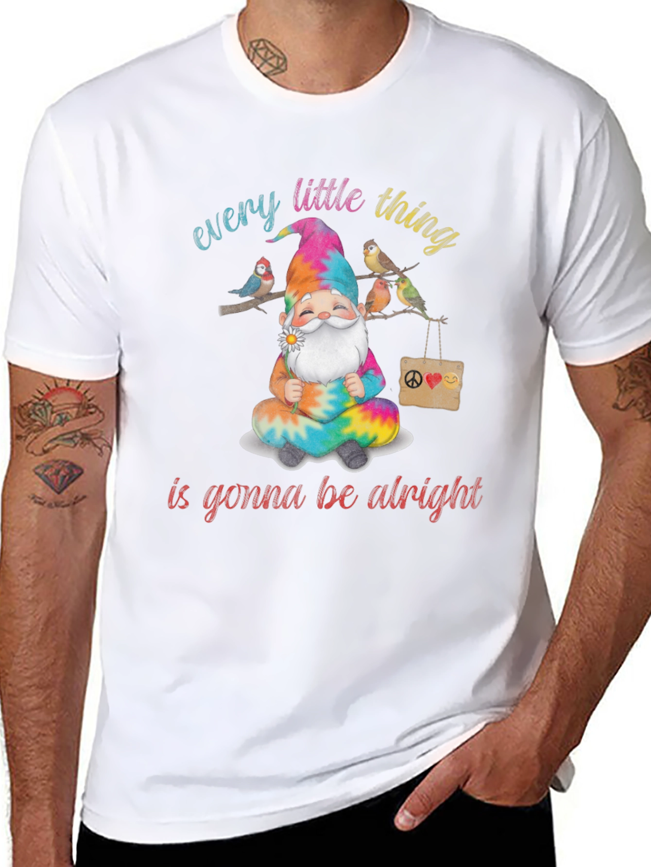 Black Every Little Thing Gnome T-Shirt view 8