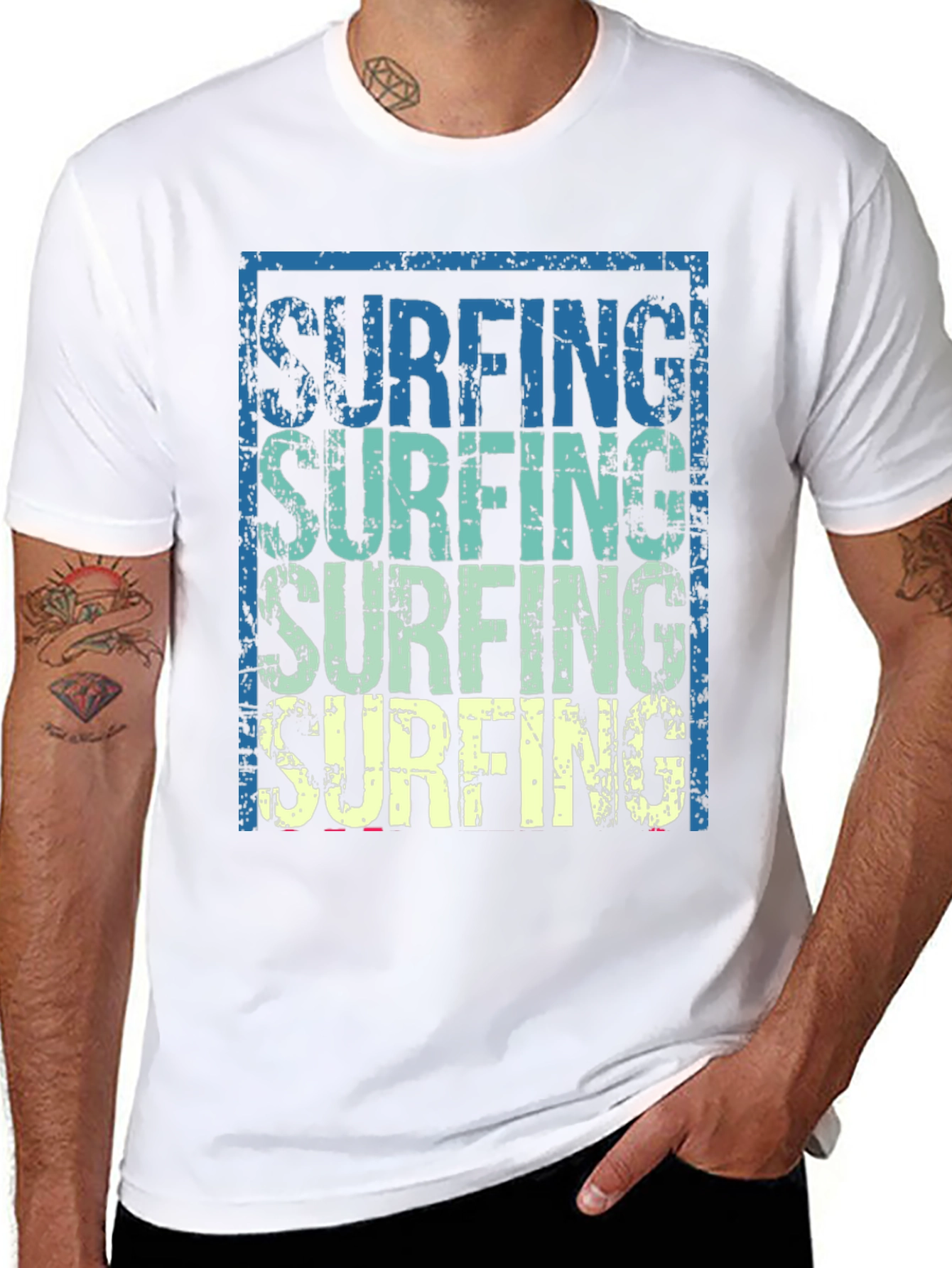 Black Vintage Surfing T-Shirt - Retro Style view 8