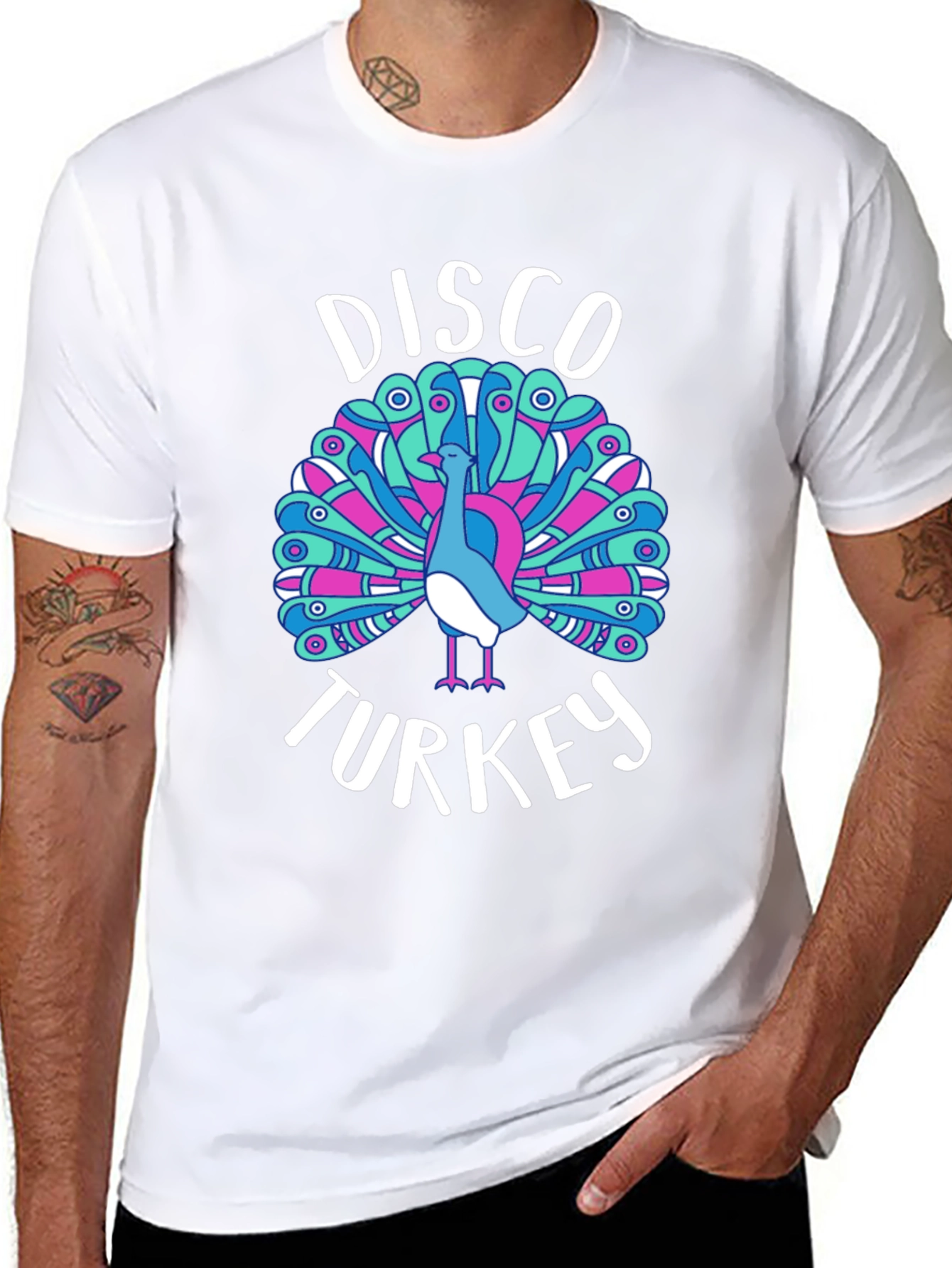 Black Disco Turkey Graphic T-Shirt view 8