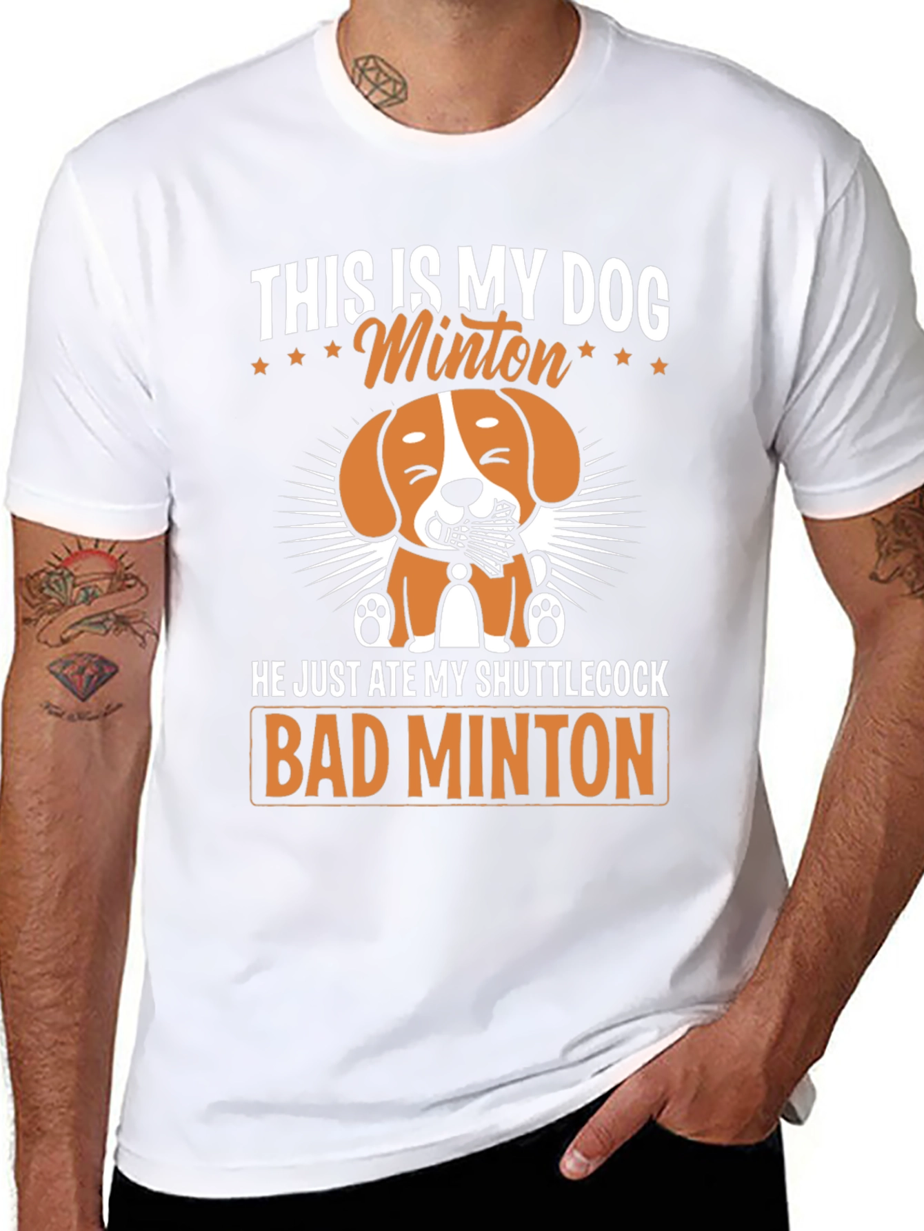 Bad Minton Dog T-Shirt - 8