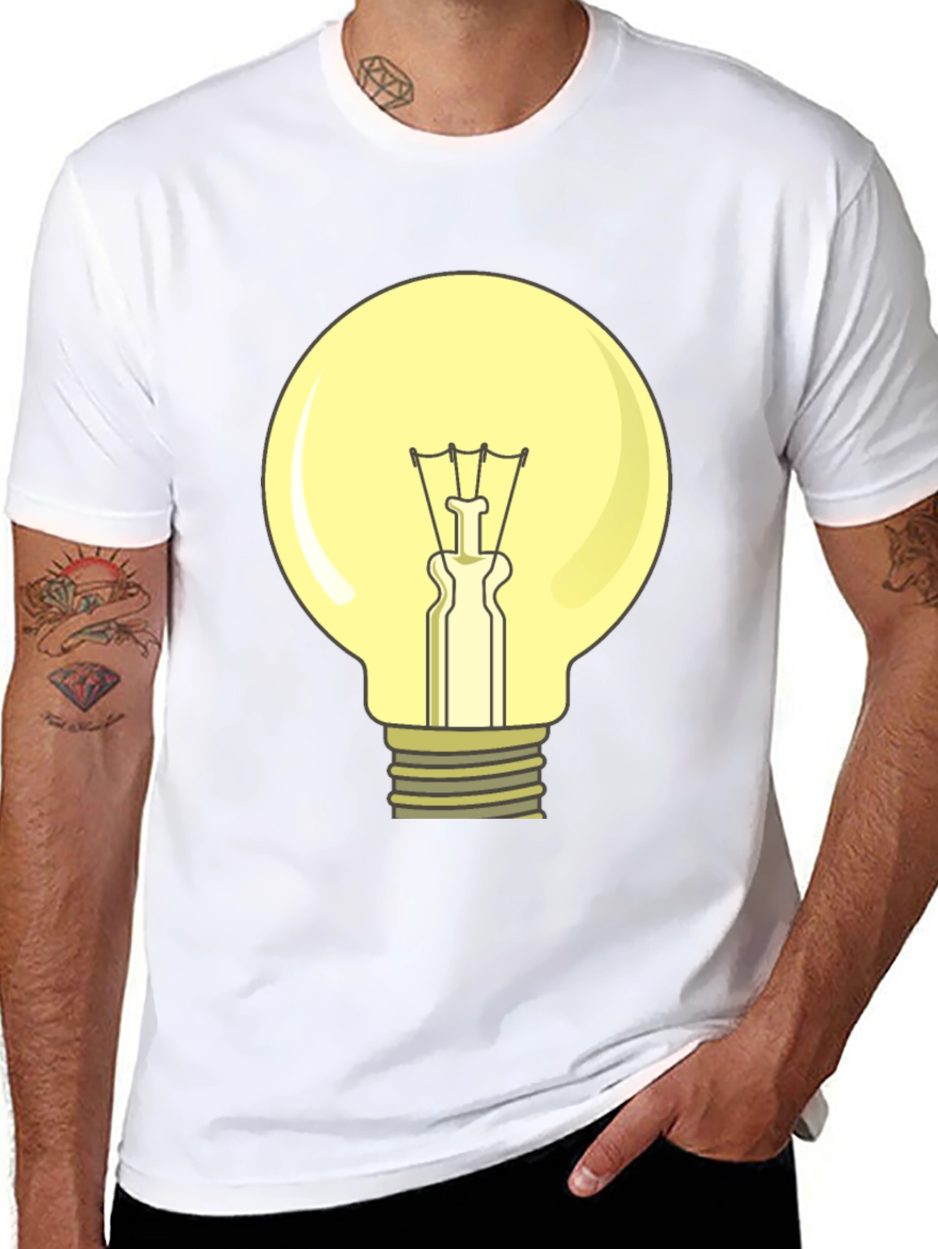 Black Light Bulb Graphic T-Shirt - Illuminating Design! view 8