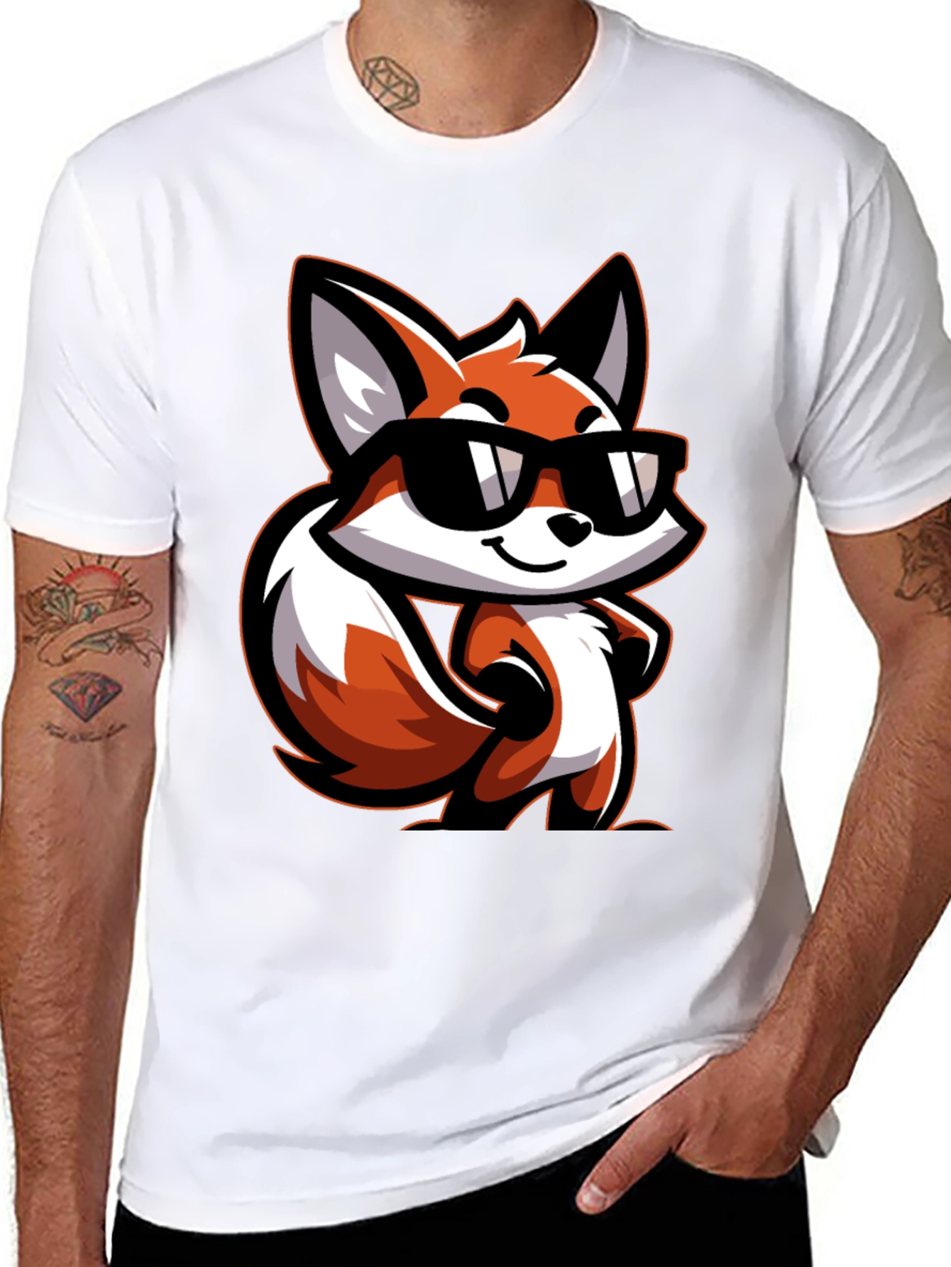 Cool Fox Graphic Tee - Black T-Shirt - 8