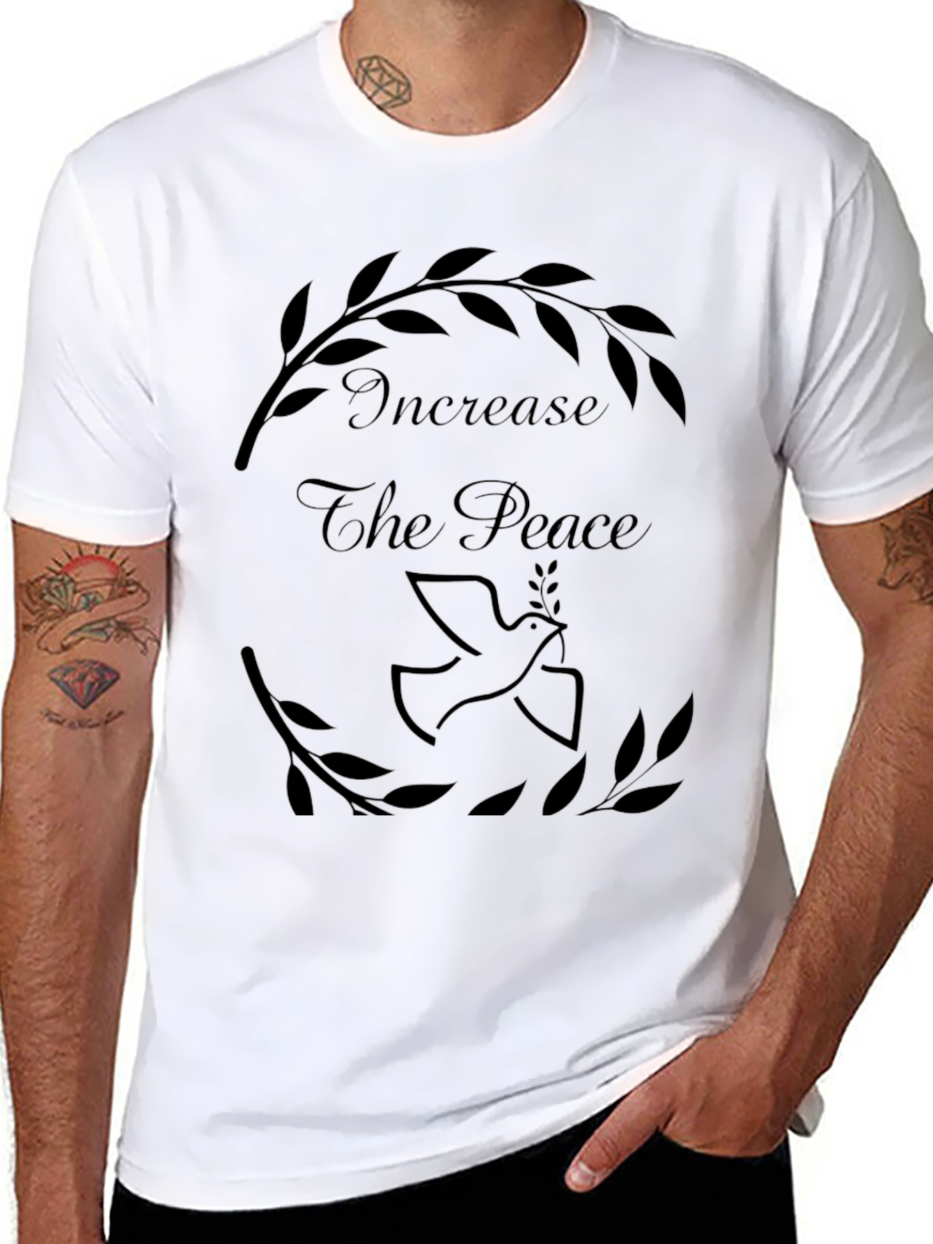 Increase The Peace Dove T-Shirt - Positive Message - 8