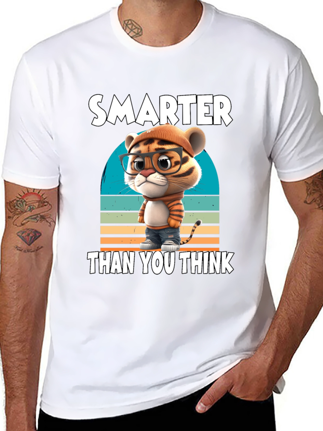 Black Smarter Than You Think Graphic Tee view 8