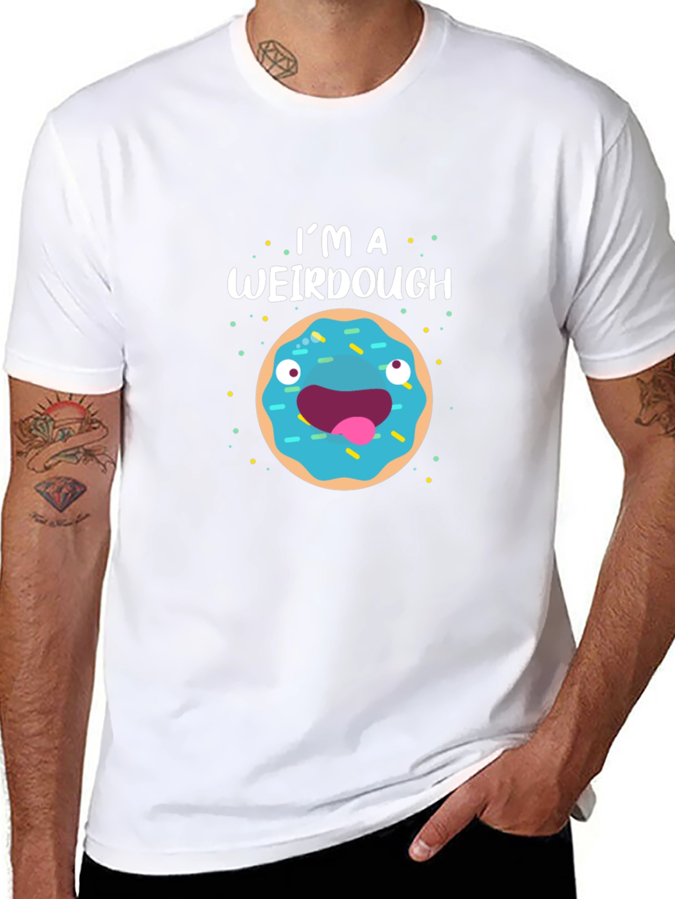 Black I'm A Weirdough Funny Donut T-Shirt view 8