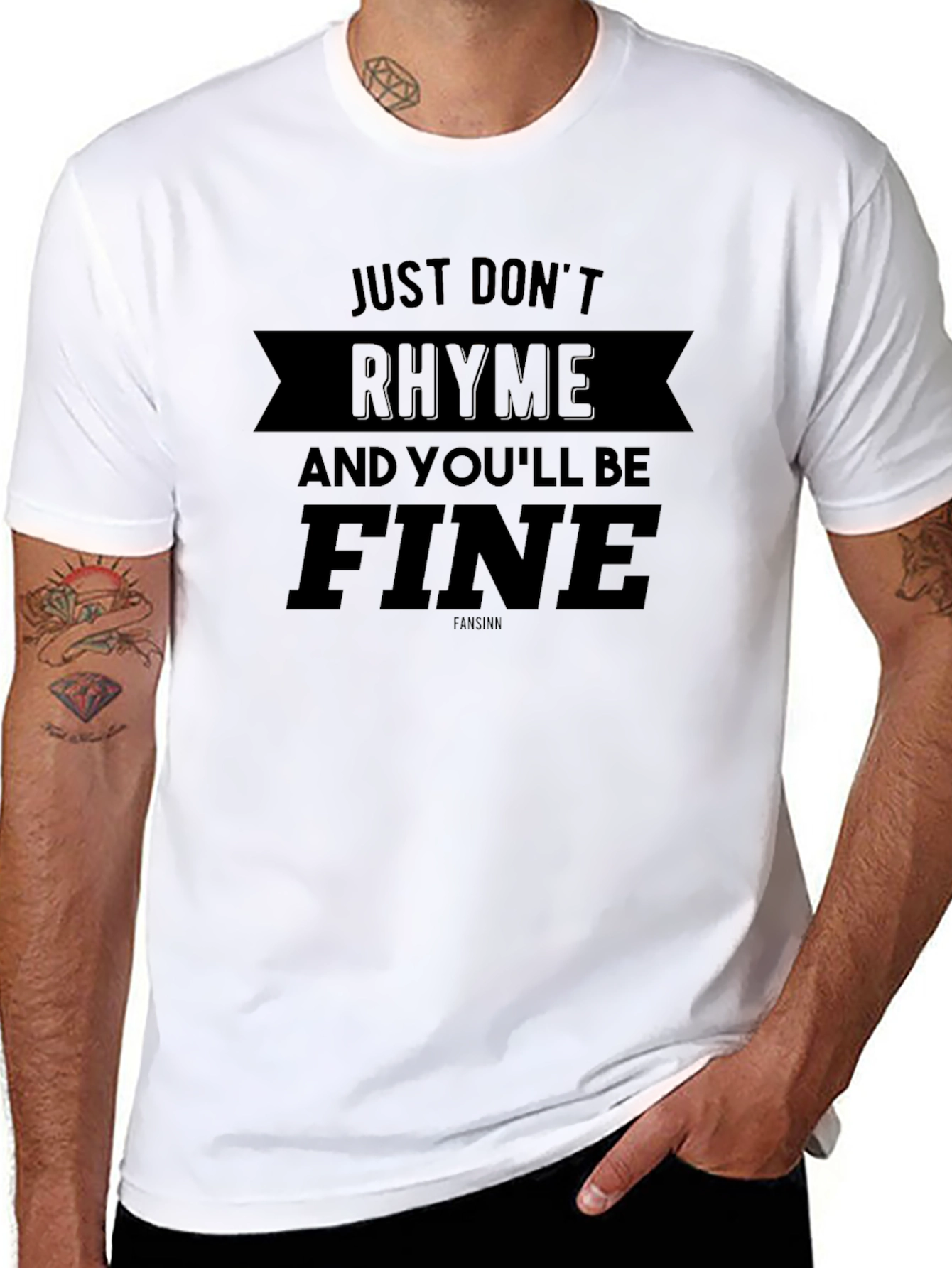 Black Just Don't Rhyme T-Shirt - Funny Slogan Tee view 8