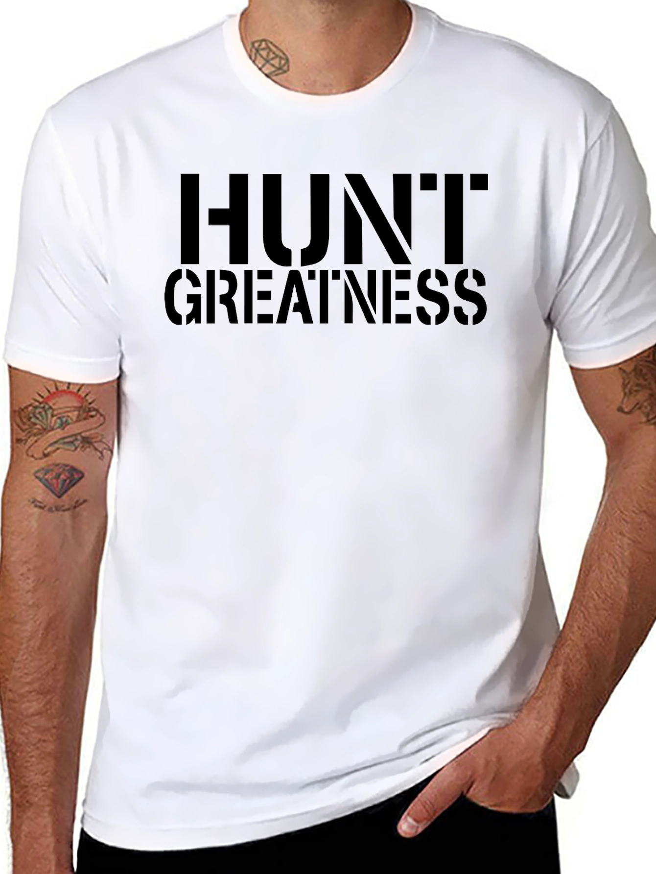 Black Hunt Greatness Black Graphic T-Shirt view 8