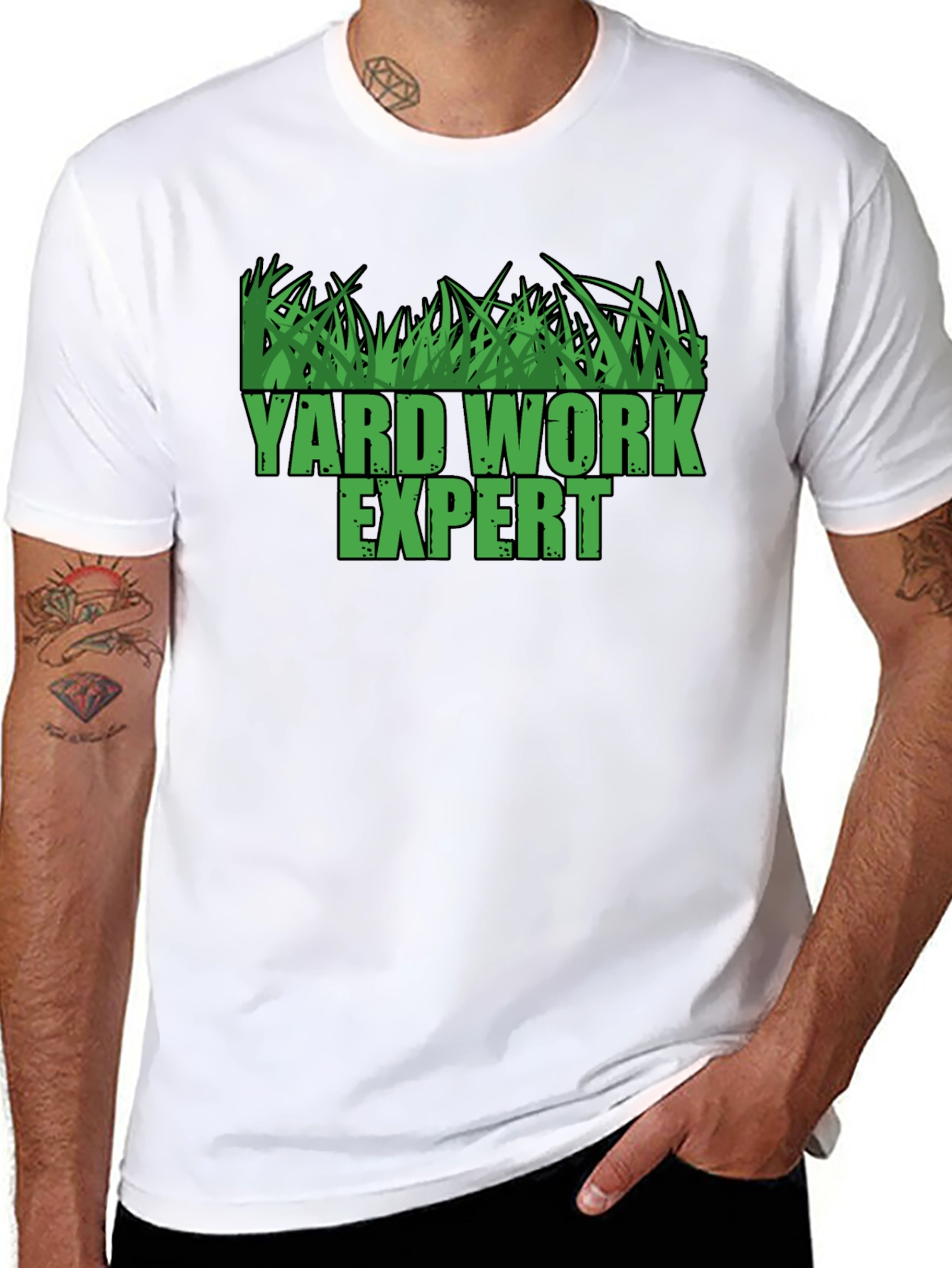 Black Yard Work Expert T-Shirt - Lawn Care Tee view 8