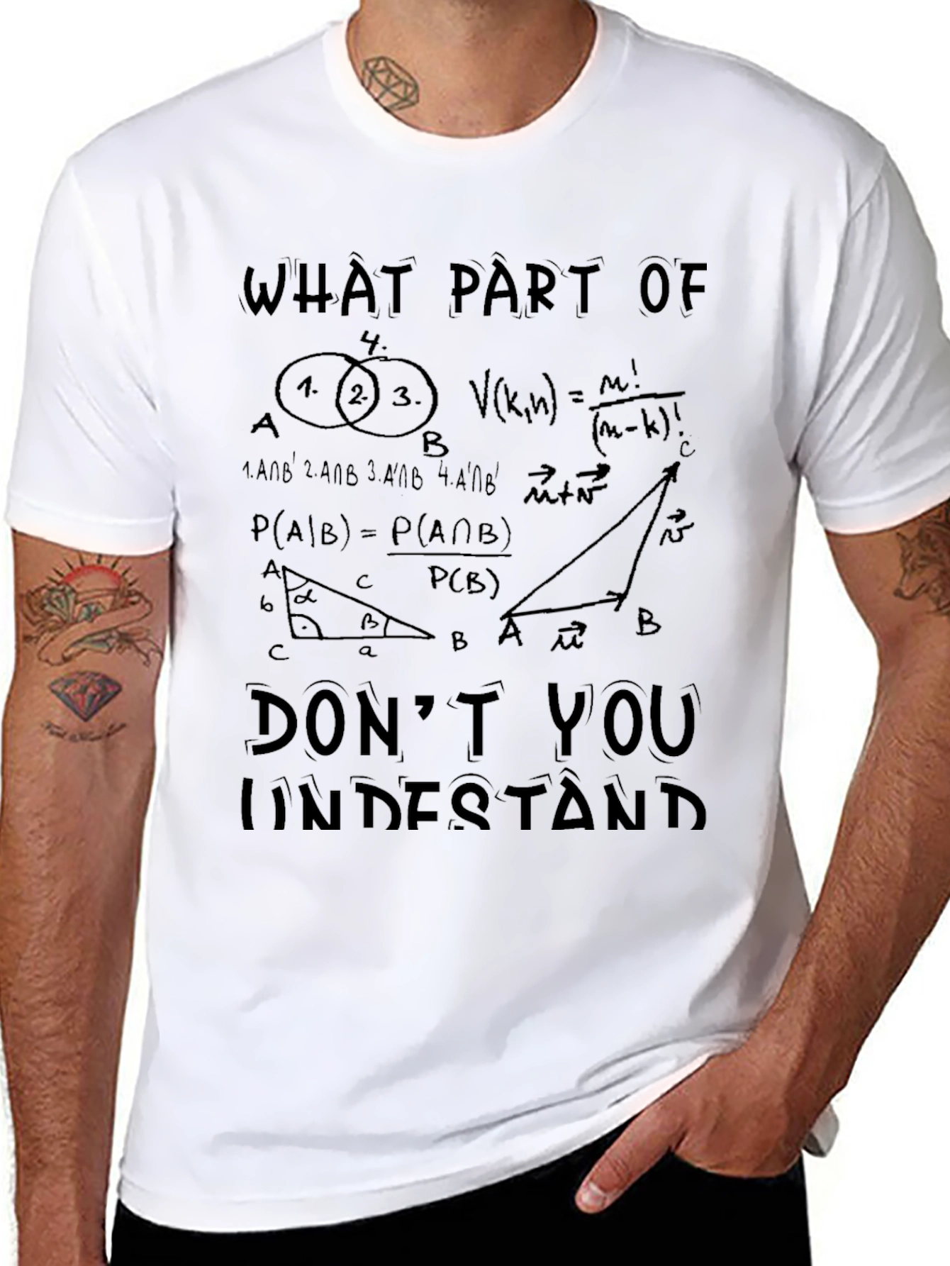 Black Math Equations Graphic T-Shirt view 8