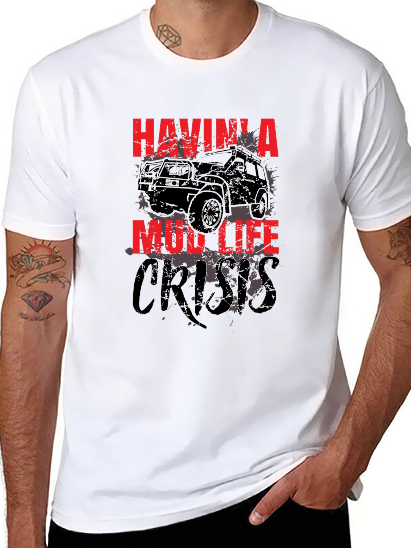 Mud Life Crisis Black T-Shirt for Off-Road Enthusiasts - 8