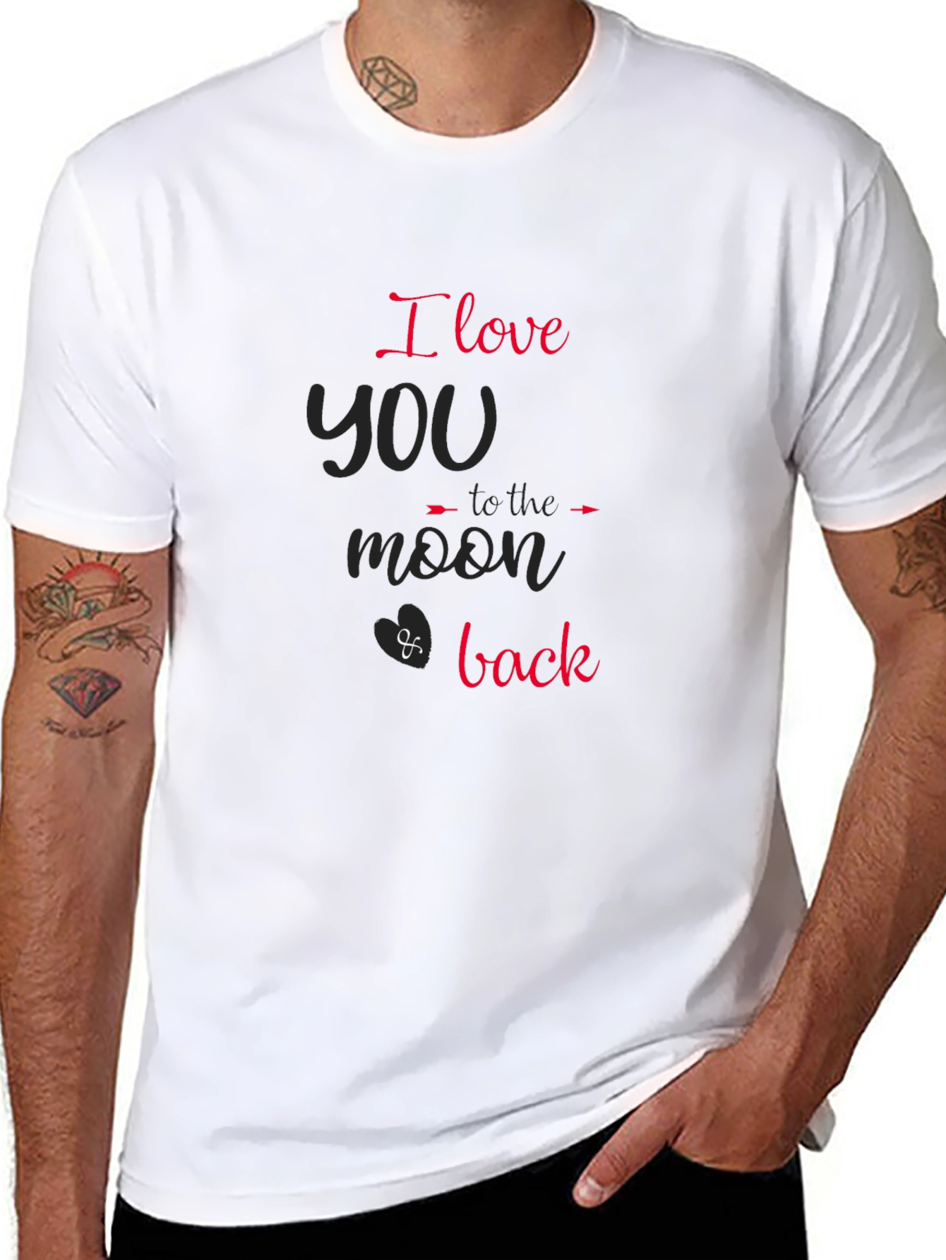 Black I Love You To The Moon and Back Graphic Tee view 8