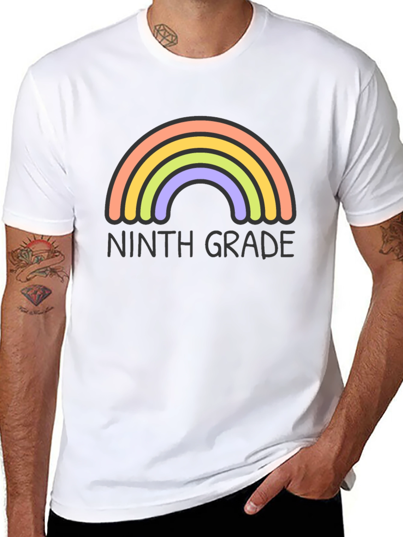 Ninth Grade Rainbow T-Shirt - Back to School Tee - 8