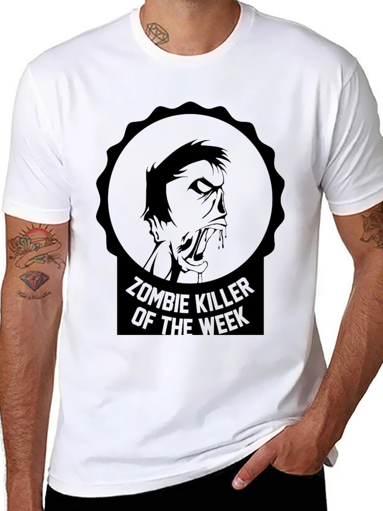 Black Zombie Killer T-Shirt - Black Graphic Tee view 8