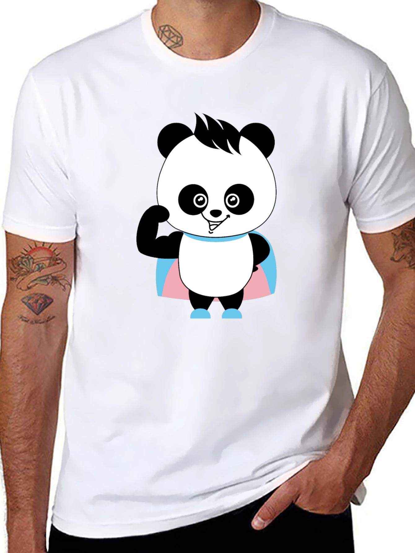 Black Panda Trans Pride T-Shirt - Super Cute! view 8