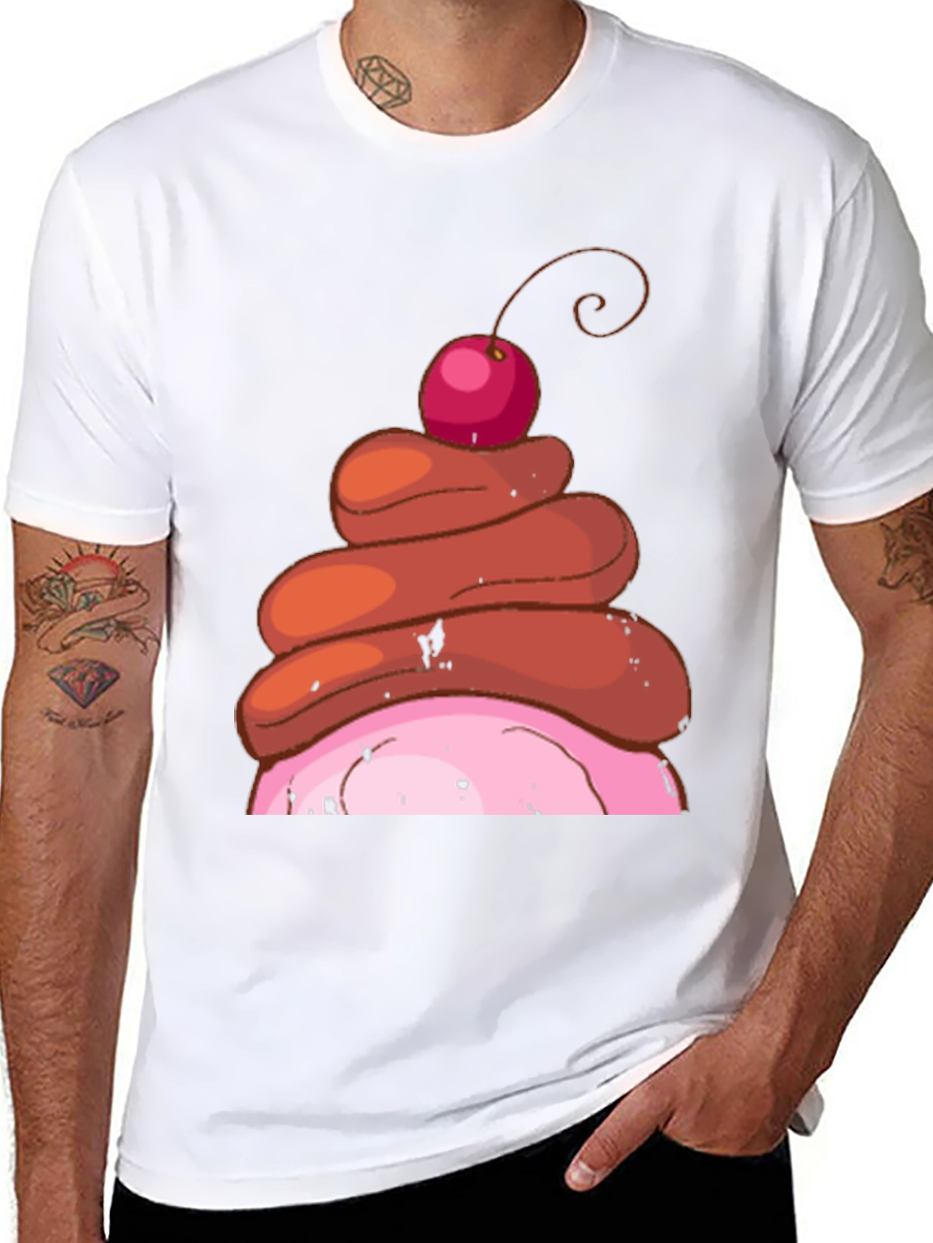 Black Funny Poop Dessert T-Shirt view 8