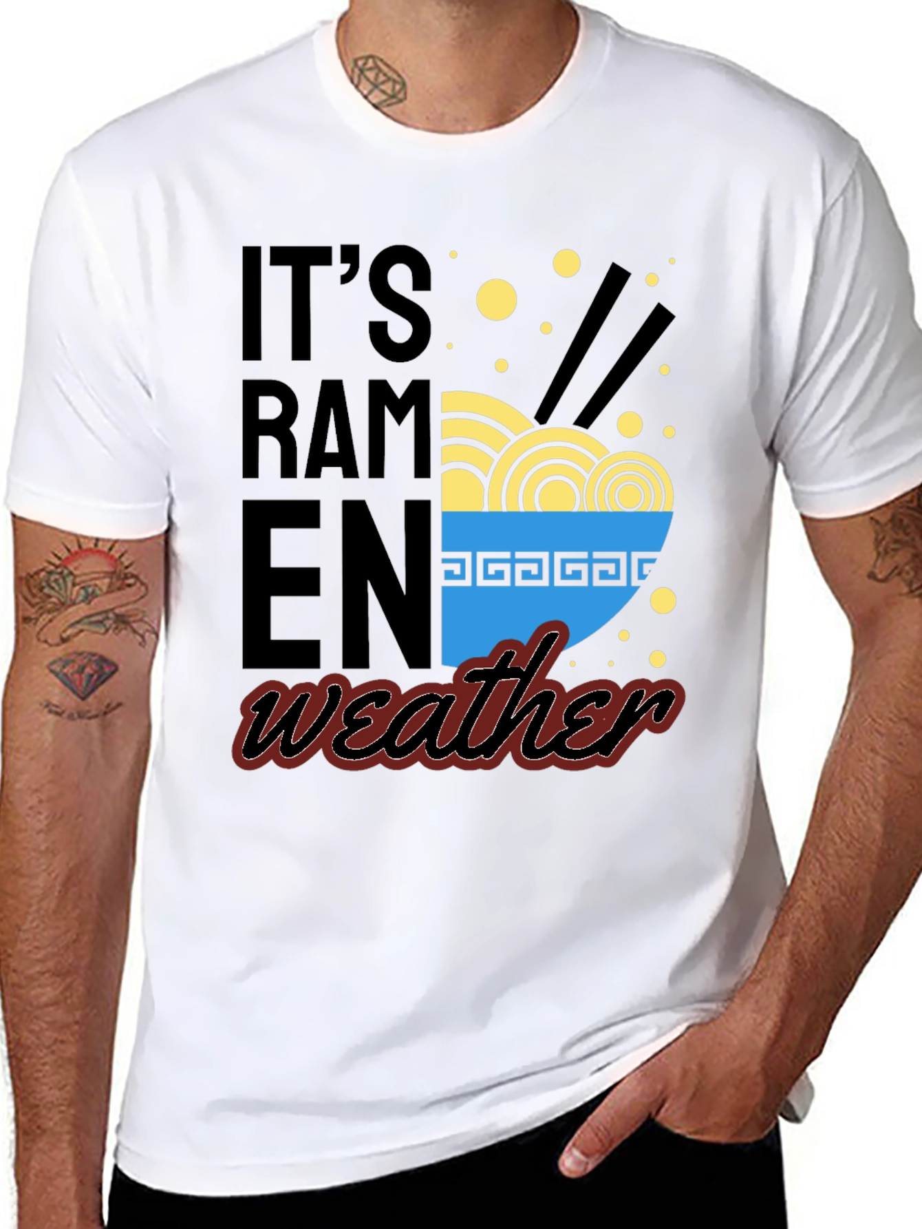 Black It's Ramen Weather Graphic Tee view 8