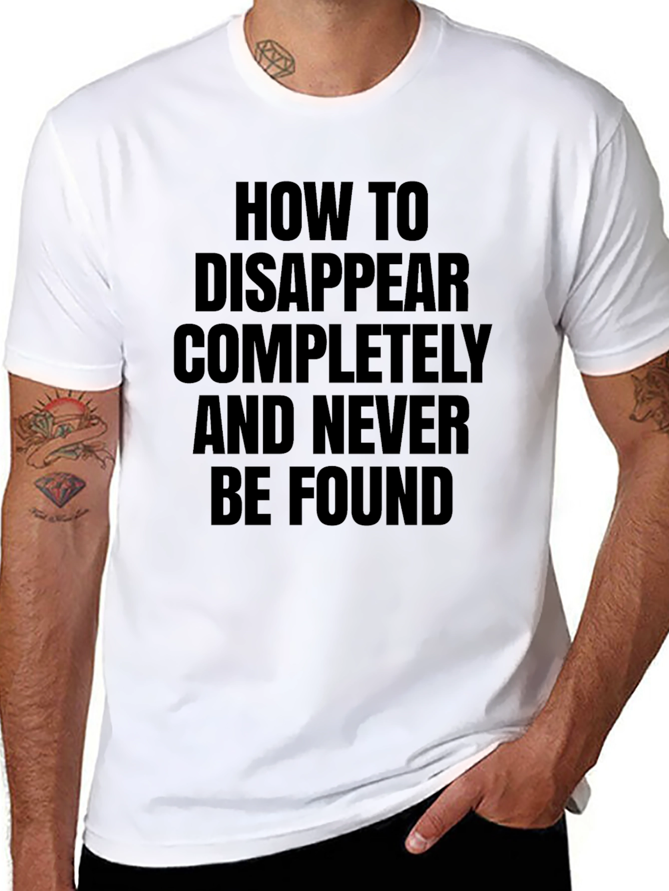 Black Disappear Completely T-Shirt - Black Graphic Tee view 8