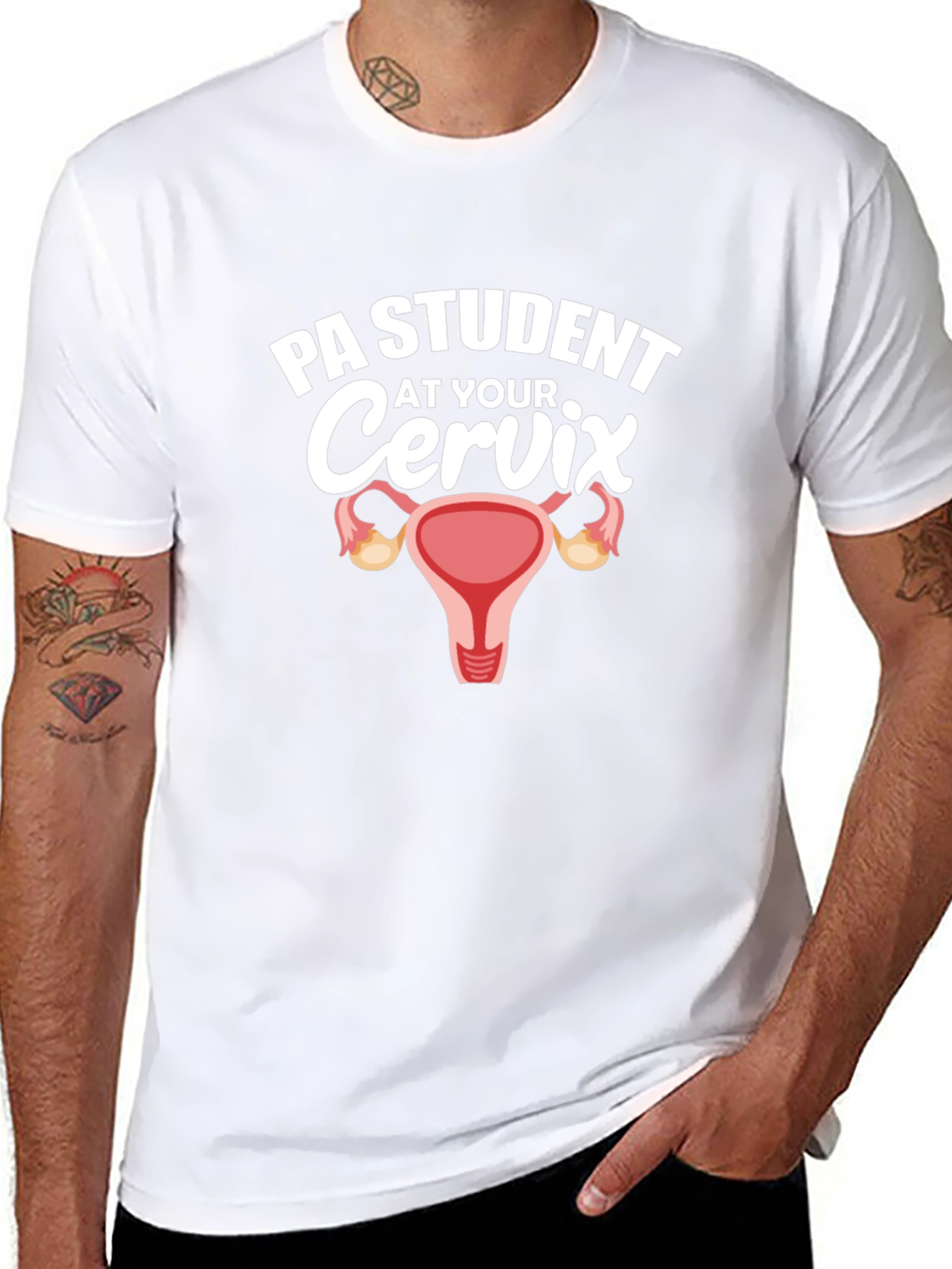 Black PA Student At Your Cervix Graphic T-Shirt view 8