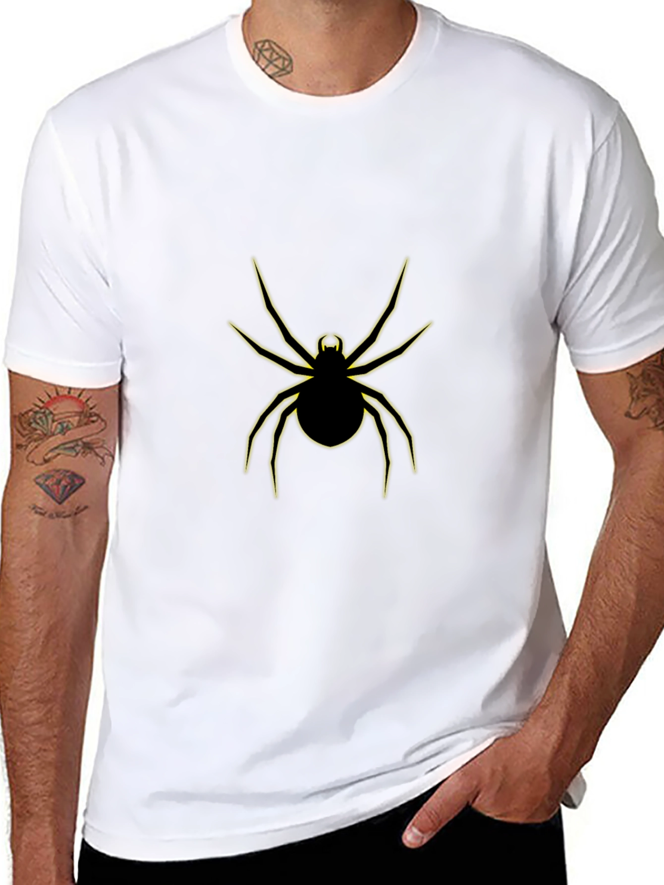 Black Black Spider Graphic Tee - Creepy Crawly Style view 8