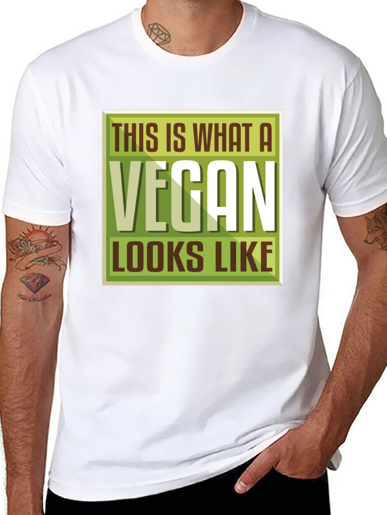 Black Vegan T-Shirt - This is What a Vegan Looks Like - Black view 8