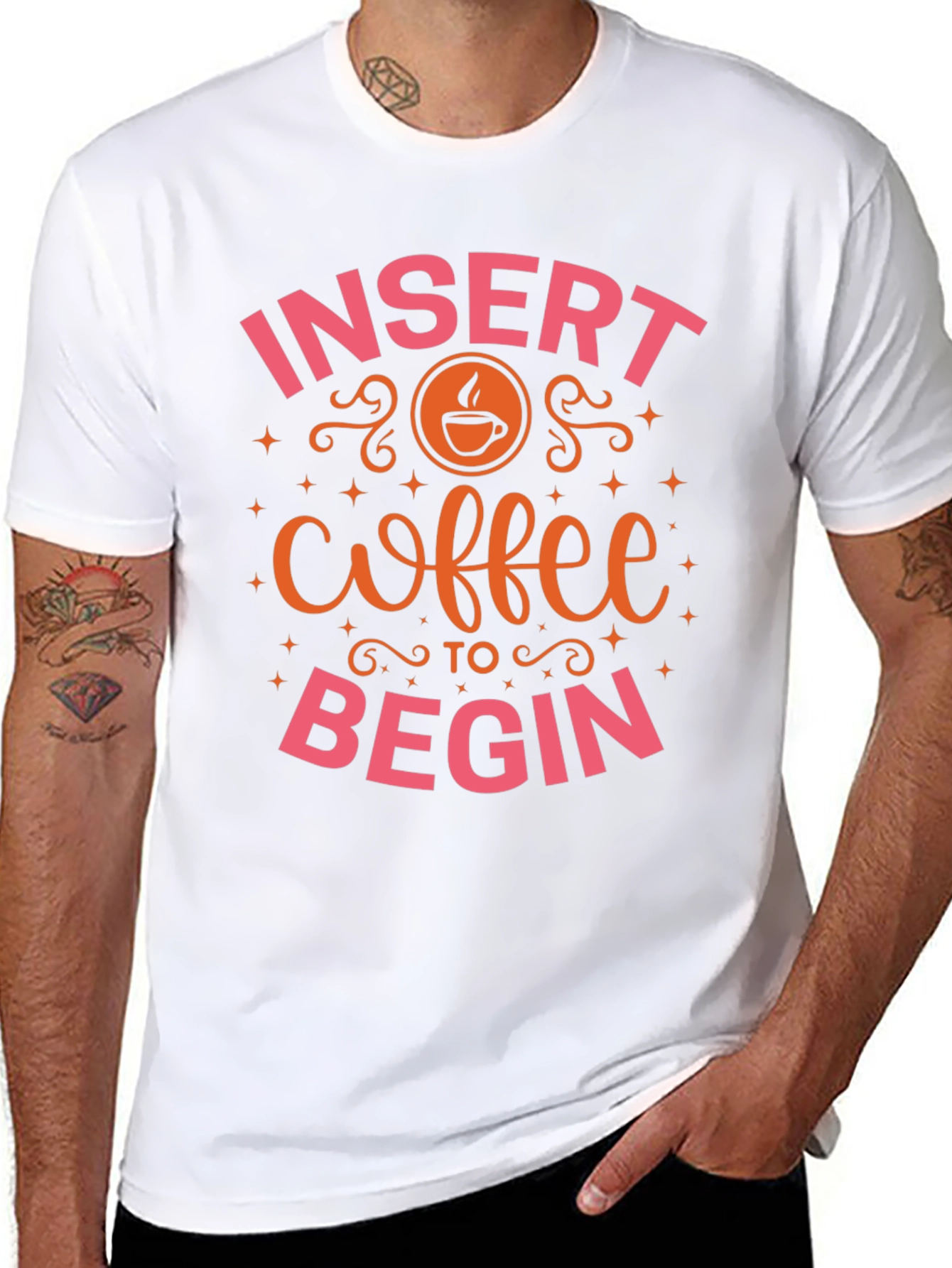 Black Insert Coffee to Begin T-Shirt view 8