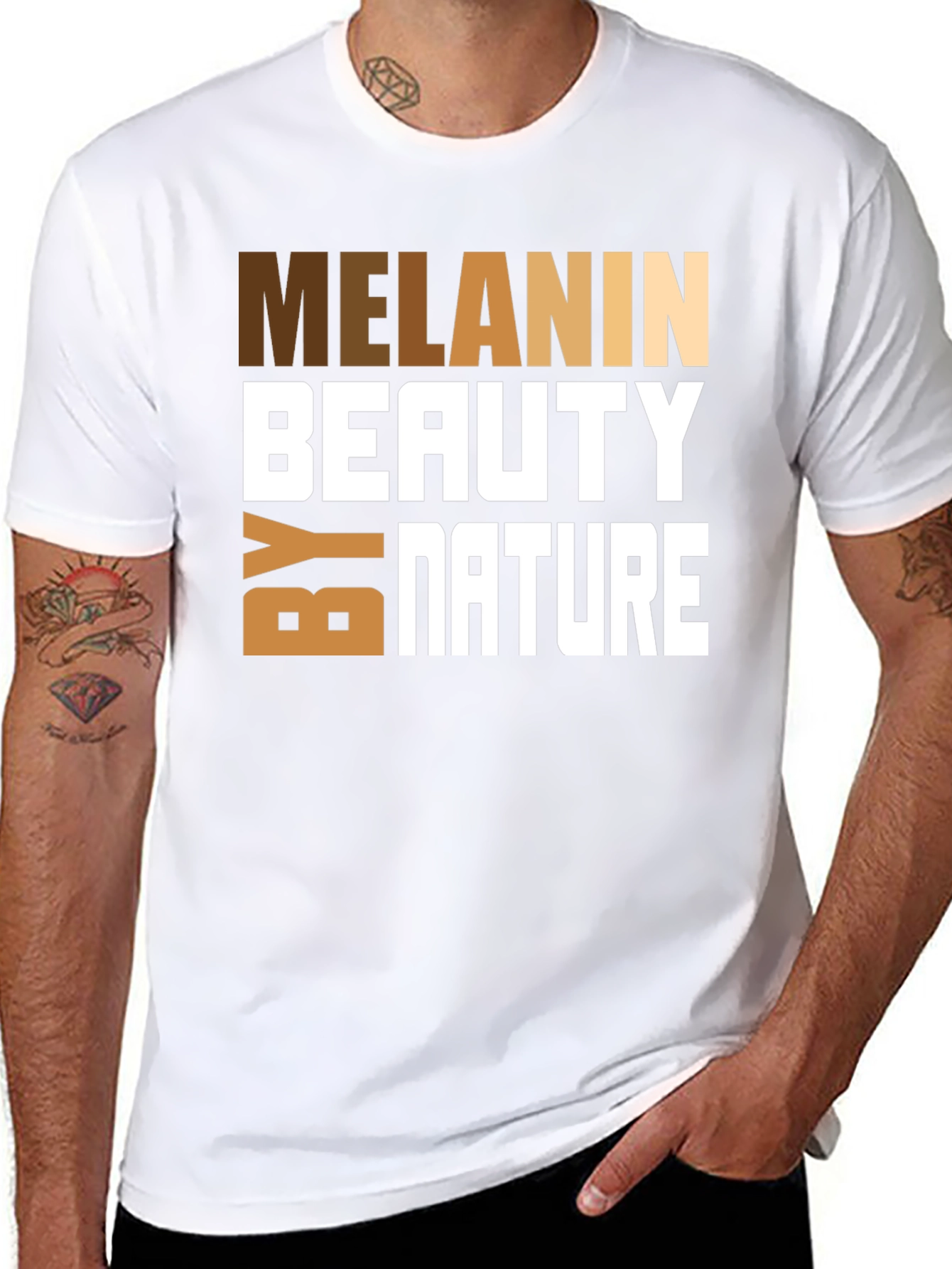 Black Melanin Beauty by Nature Graphic Tee view 8