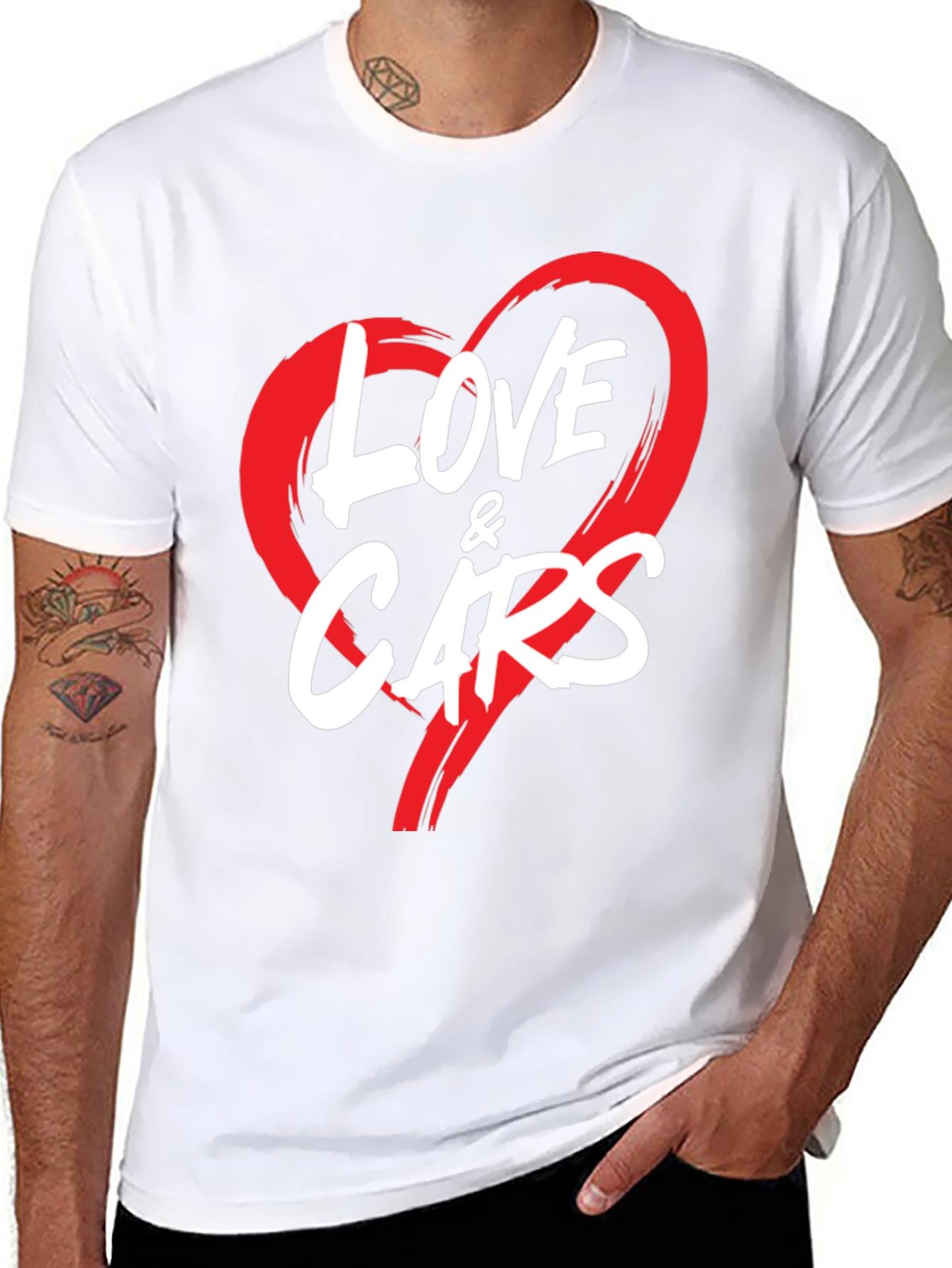 Black Love & Cars Graphic Tee - Black view 8
